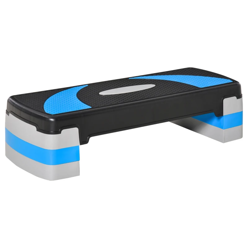 Aerobic-Stepper 3-stufig höhenverstellbar 80 x 31 x 20 cm Schwarz+Hellblau+Grau