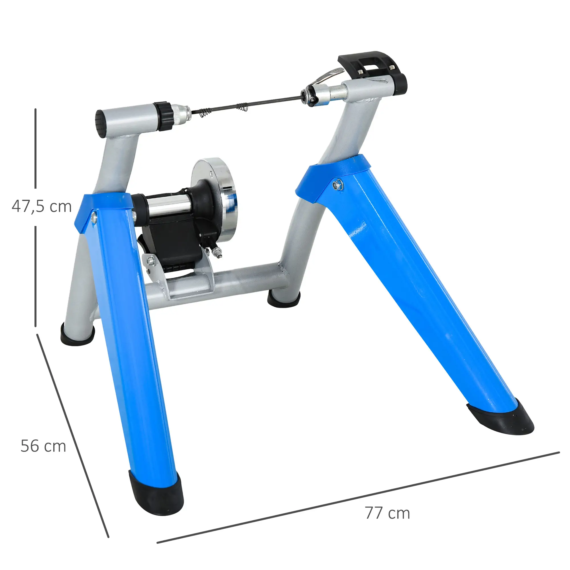 Rollentrainer, Radtrainer, 8 Widerstandsstufen, klappbar, für 26-29'', blau, 77 x 56 x 47,5 cm