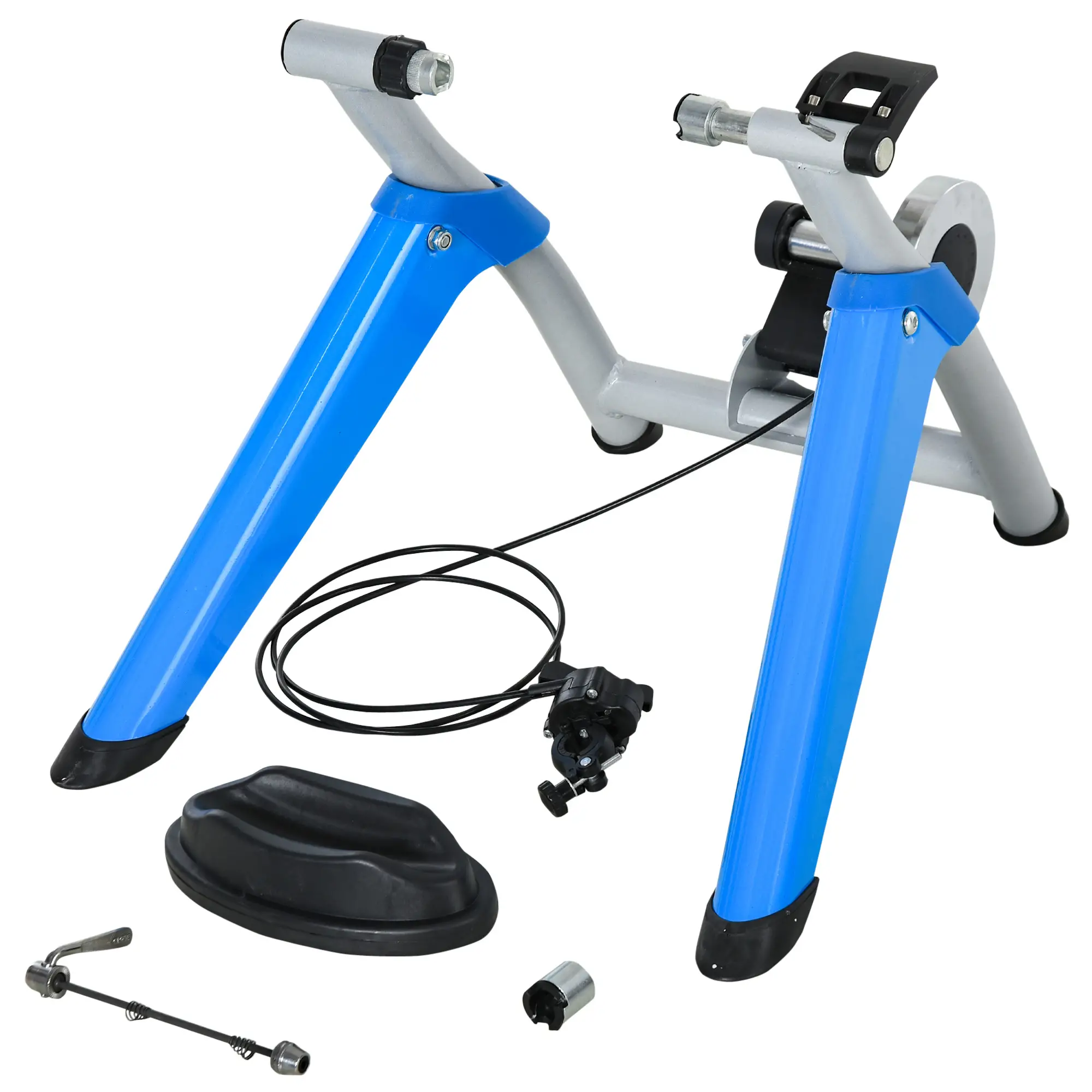 Rollentrainer, Radtrainer, 8 Widerstandsstufen, klappbar, für 26-29'', blau, 77 x 56 x 47,5 cm