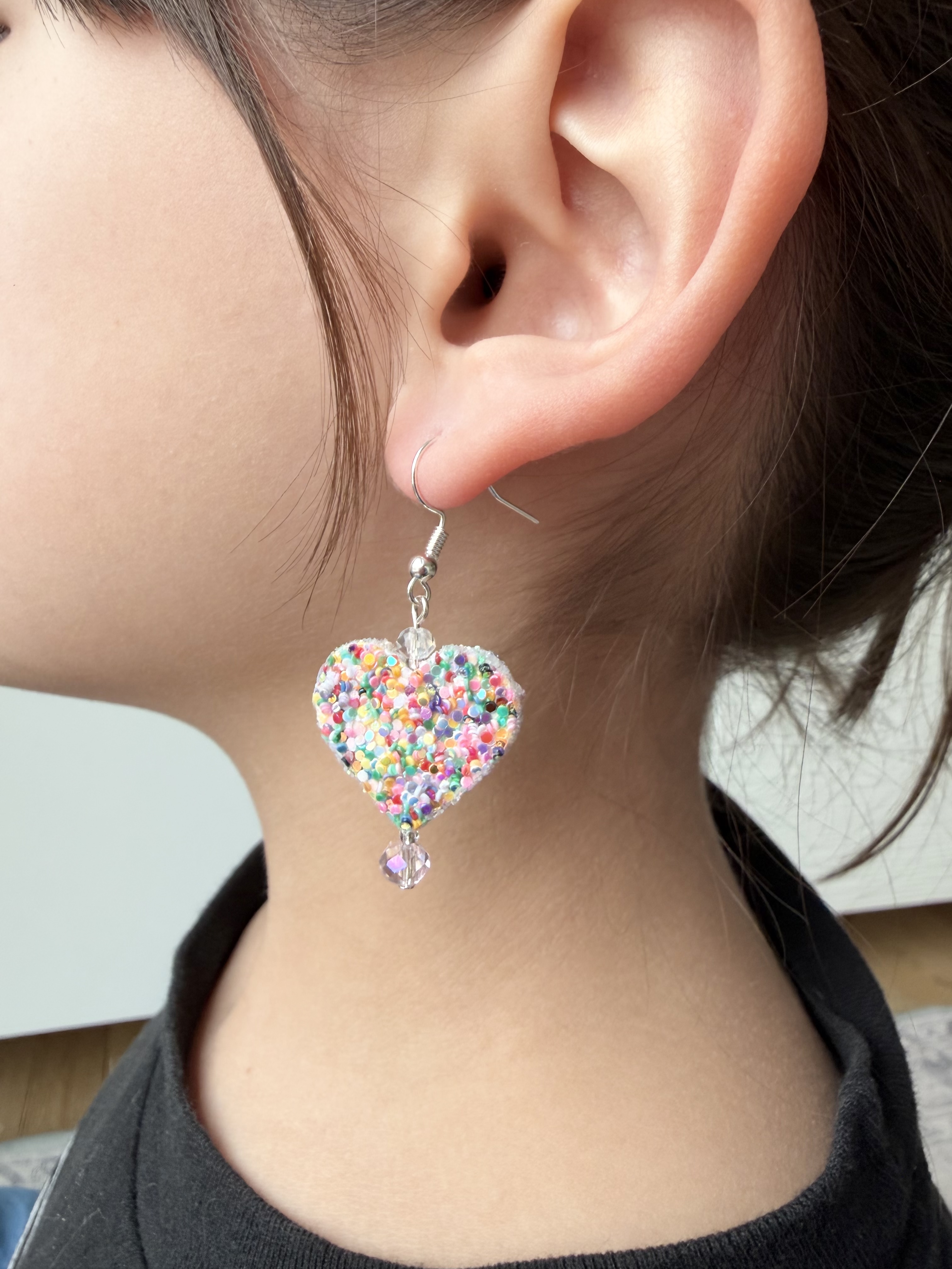 Colorful Heart Sprinkle Earrings
