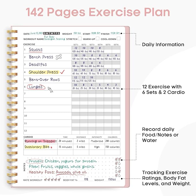 Fitness Workout Journal for Women & Men