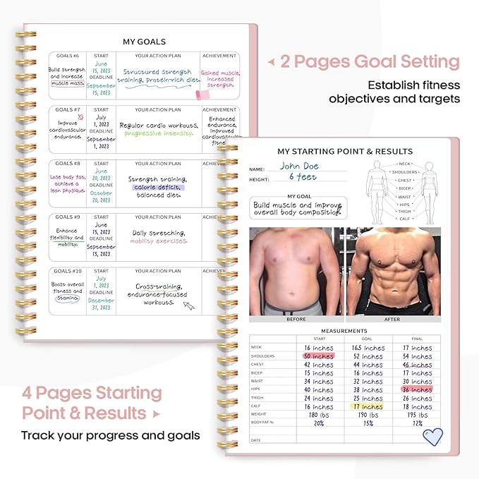 Fitness Workout Journal for Women & Men