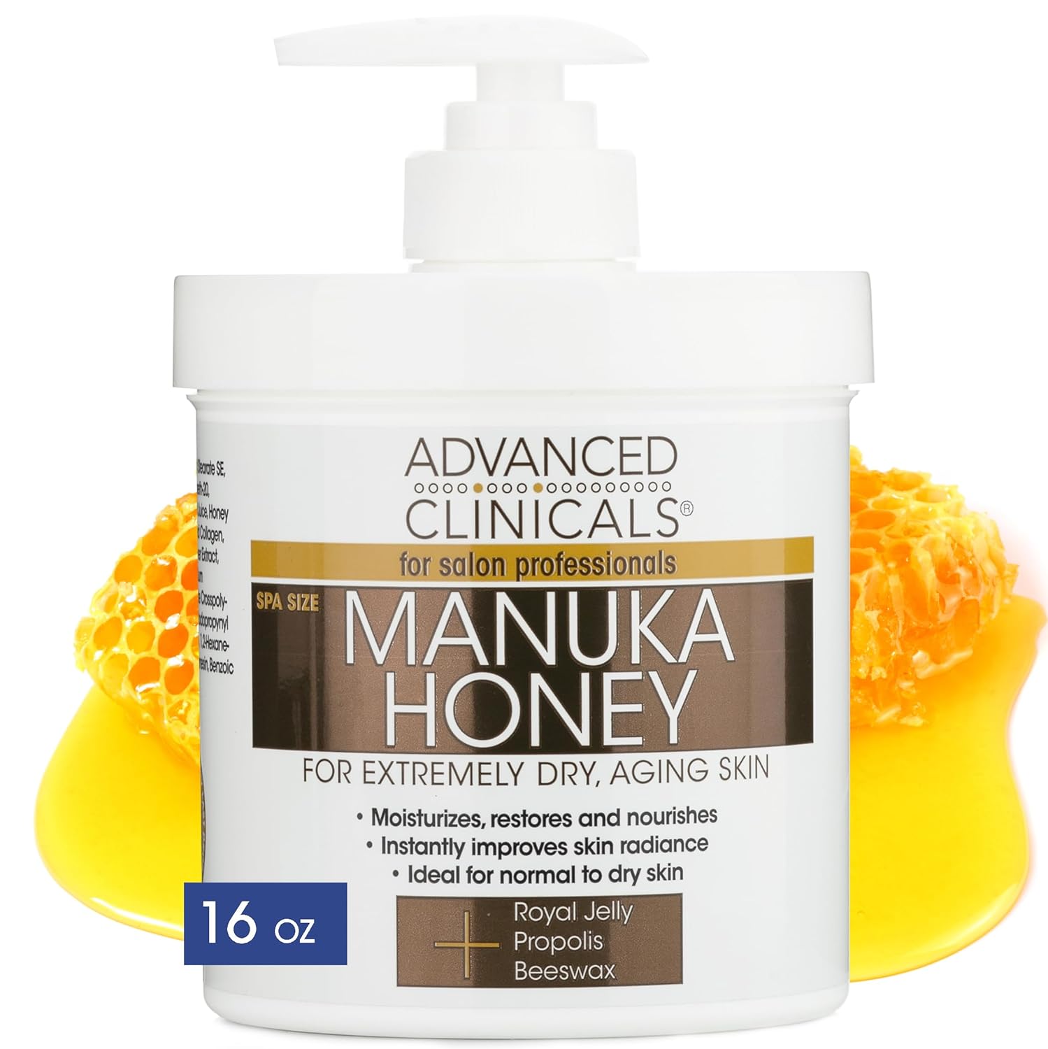 Advanced Clinicals Manuka Honey Cream Face Moisturizer & Body Butter Lotion For Dry Skin
