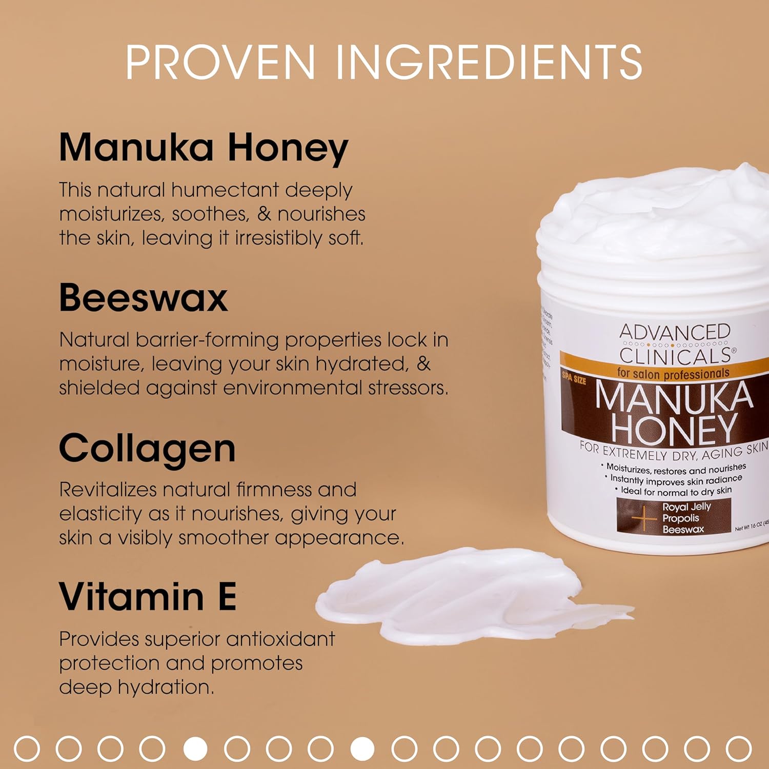 Advanced Clinicals Manuka Honey Cream Face Moisturizer & Body Butter Lotion For Dry Skin