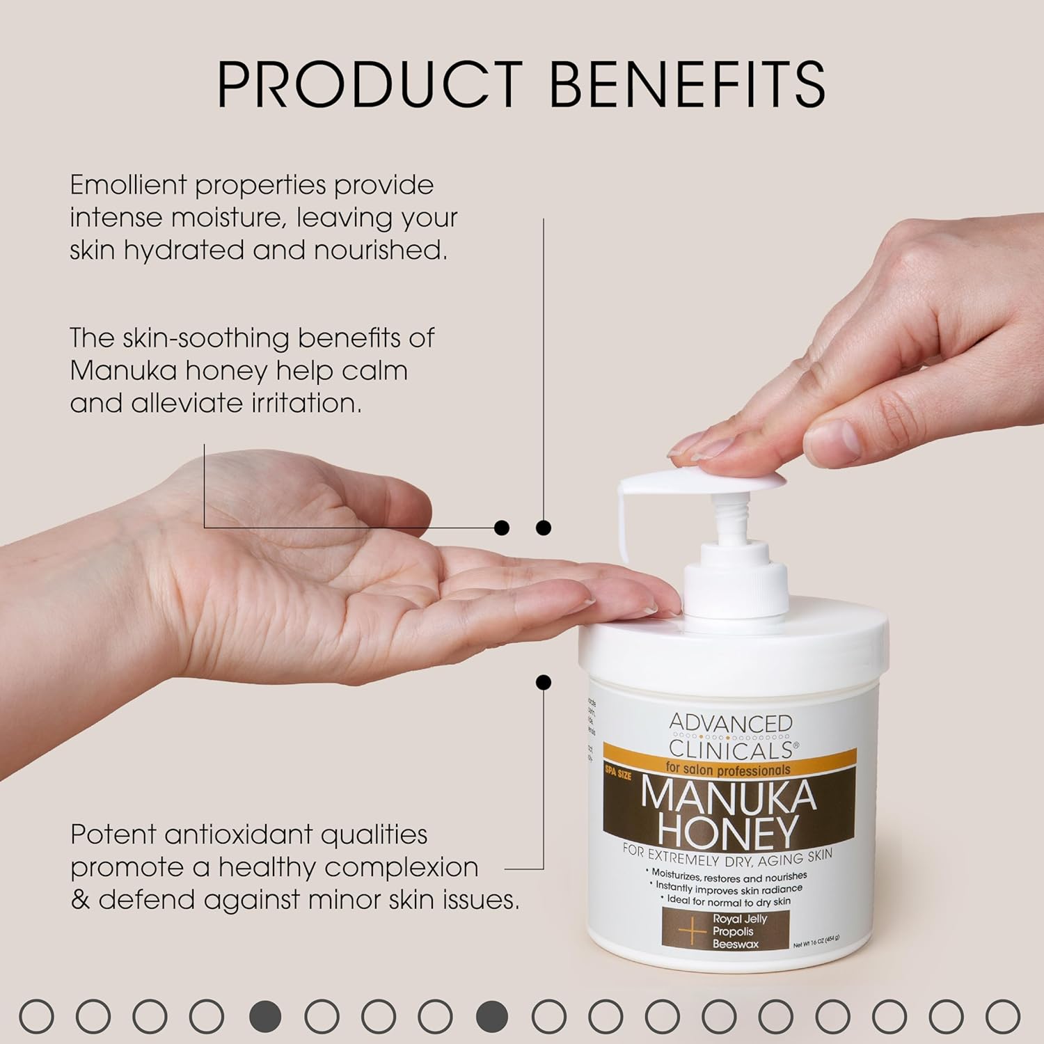 Advanced Clinicals Manuka Honey Cream Face Moisturizer & Body Butter Lotion For Dry Skin
