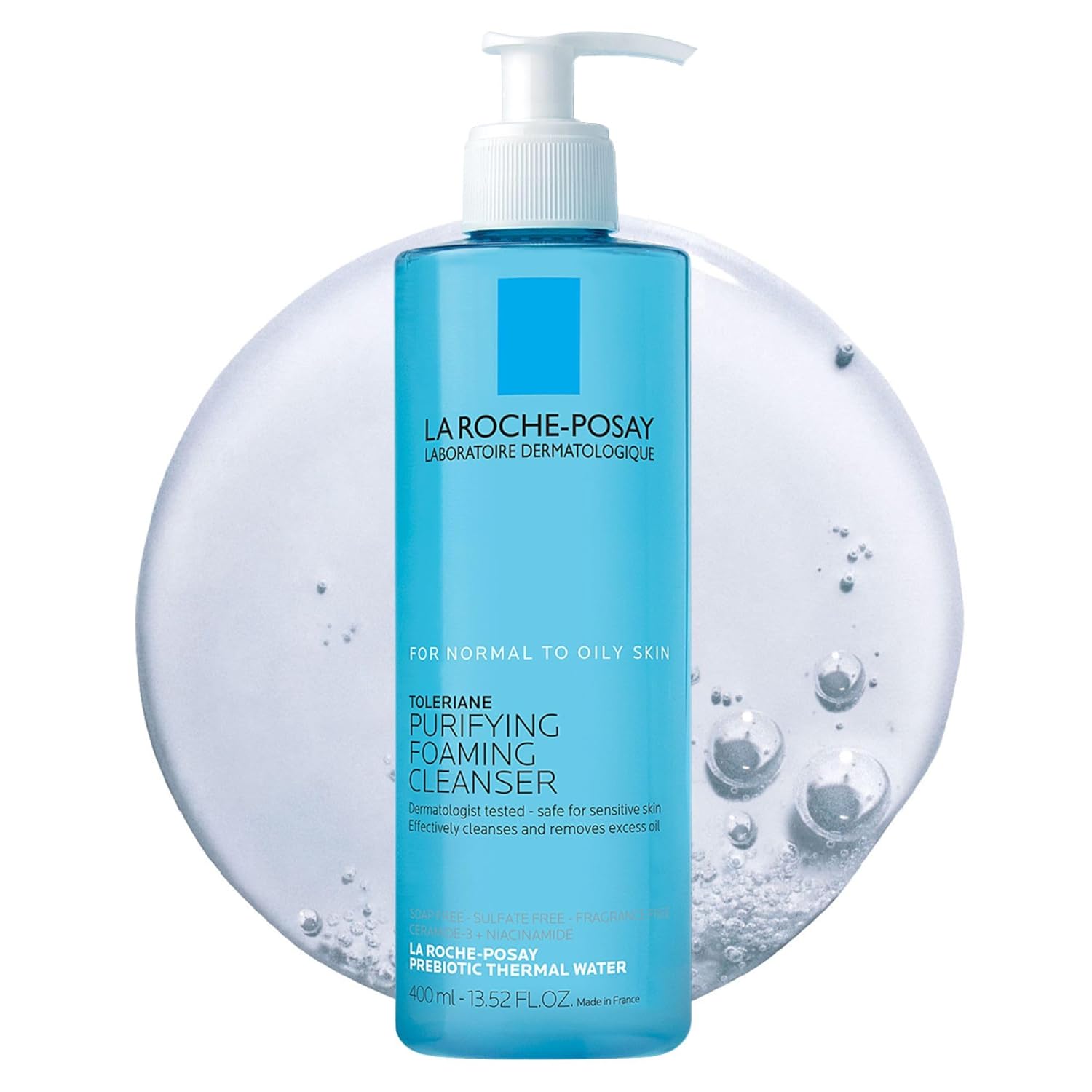 La Roche-Posay Toleriane Purifying Foaming Facial Cleanser, Niacinamide + Ceramides + Prebiotic Thermal Water