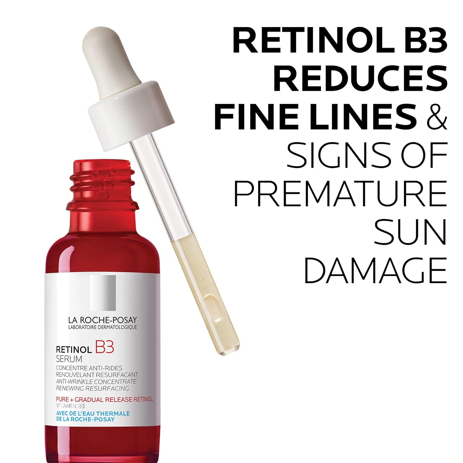 La Roche-Posay Pure Retinol Face Serum with Vitamin B3. Anti Aging Face Serum for Lines