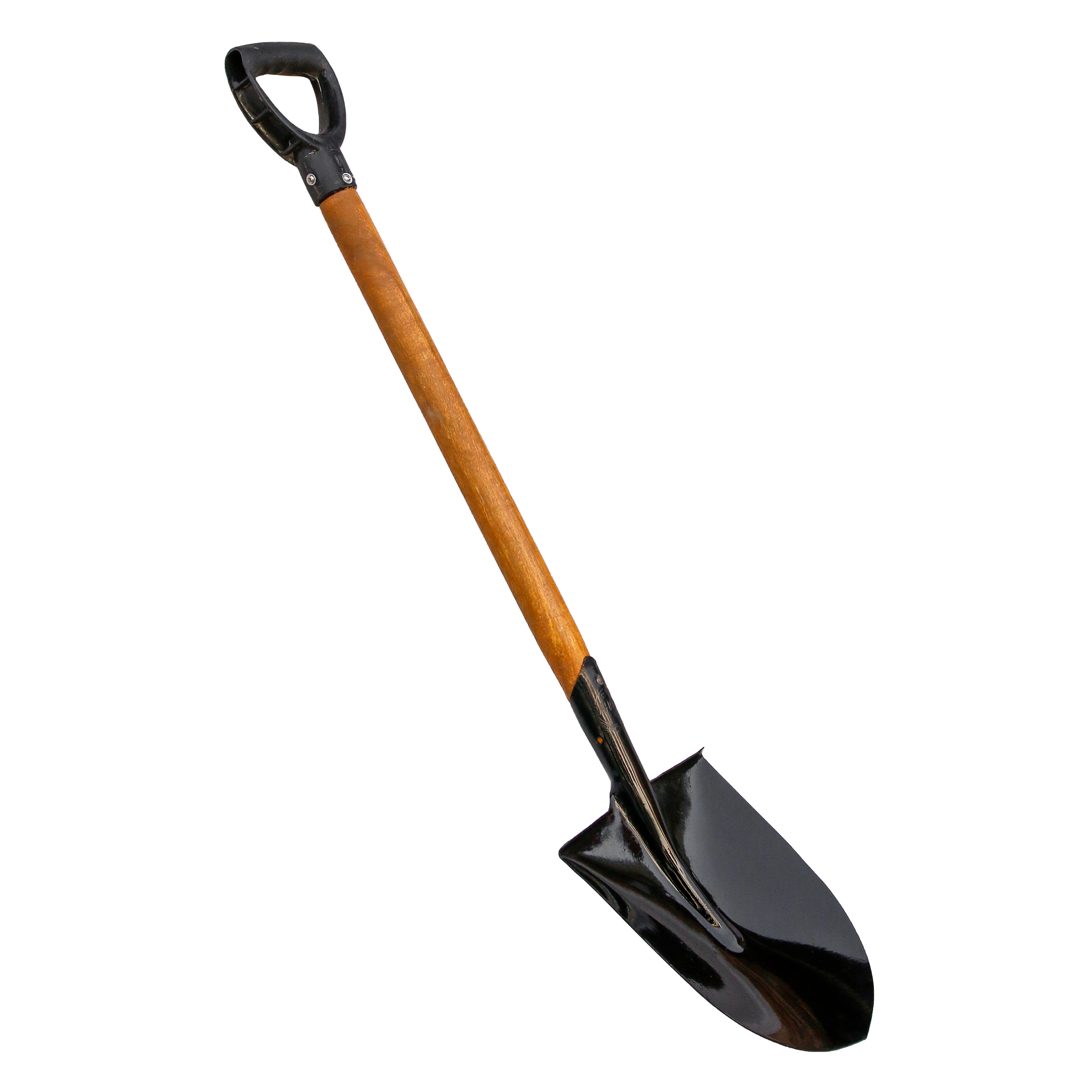 Extra Long Garden Border Digging Spade, Round Pointed Shovel for Weeding, Planting, Trenching, Edging, Grey Edging & Fencing Tool, Root Cutter with Wooden Shaft