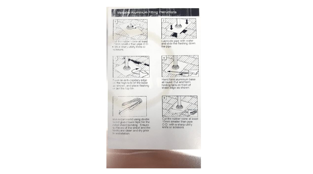 Roof Flashing for Tiled Roofs for flues and Pipes 110 mm - 200 mm Diameter