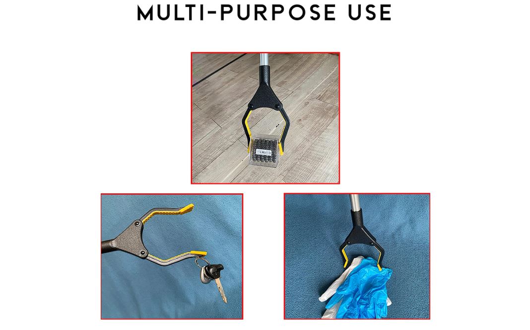 32''Aluminum Litter Pickers Grabber Stick Lightweight Foldable Litter Picker