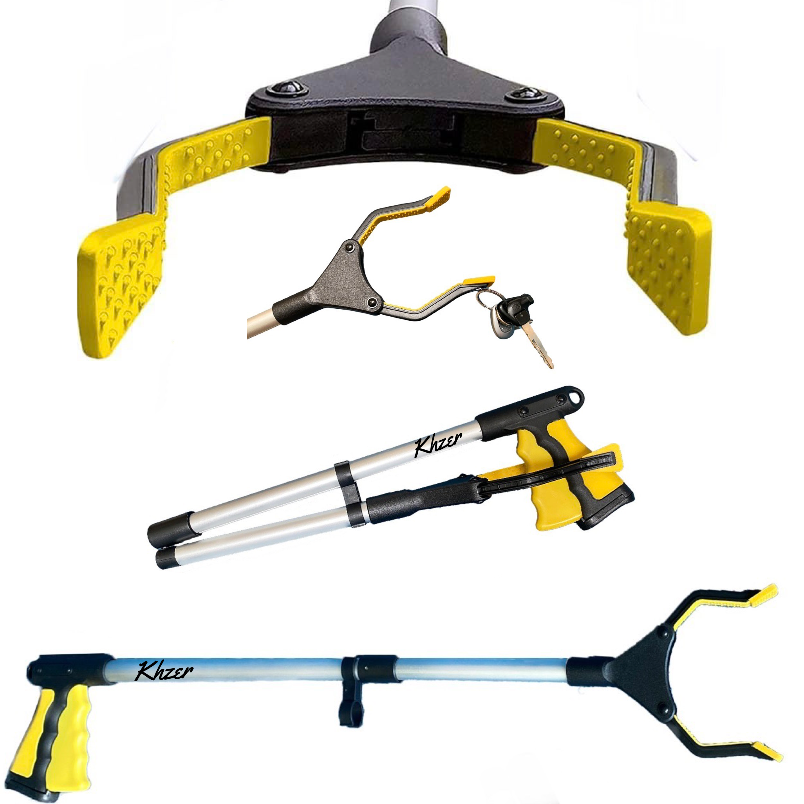 32''Aluminum Litter Pickers Grabber Stick Lightweight Foldable Litter Picker