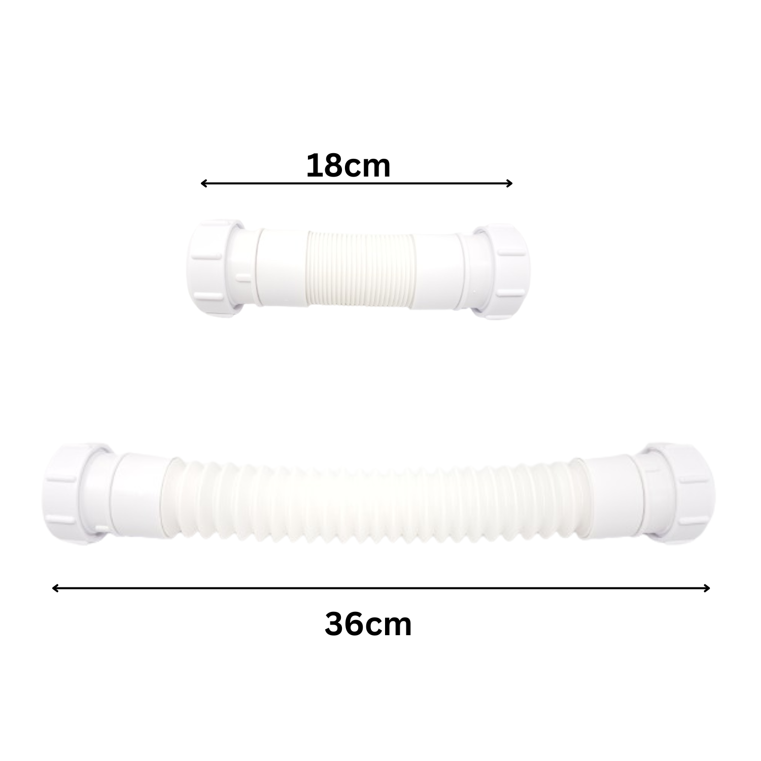 Flexible Waste Fitting Compression x Compression (1.5inch, 1 1/2inch) & (1.25inch, 1 1/4inch)