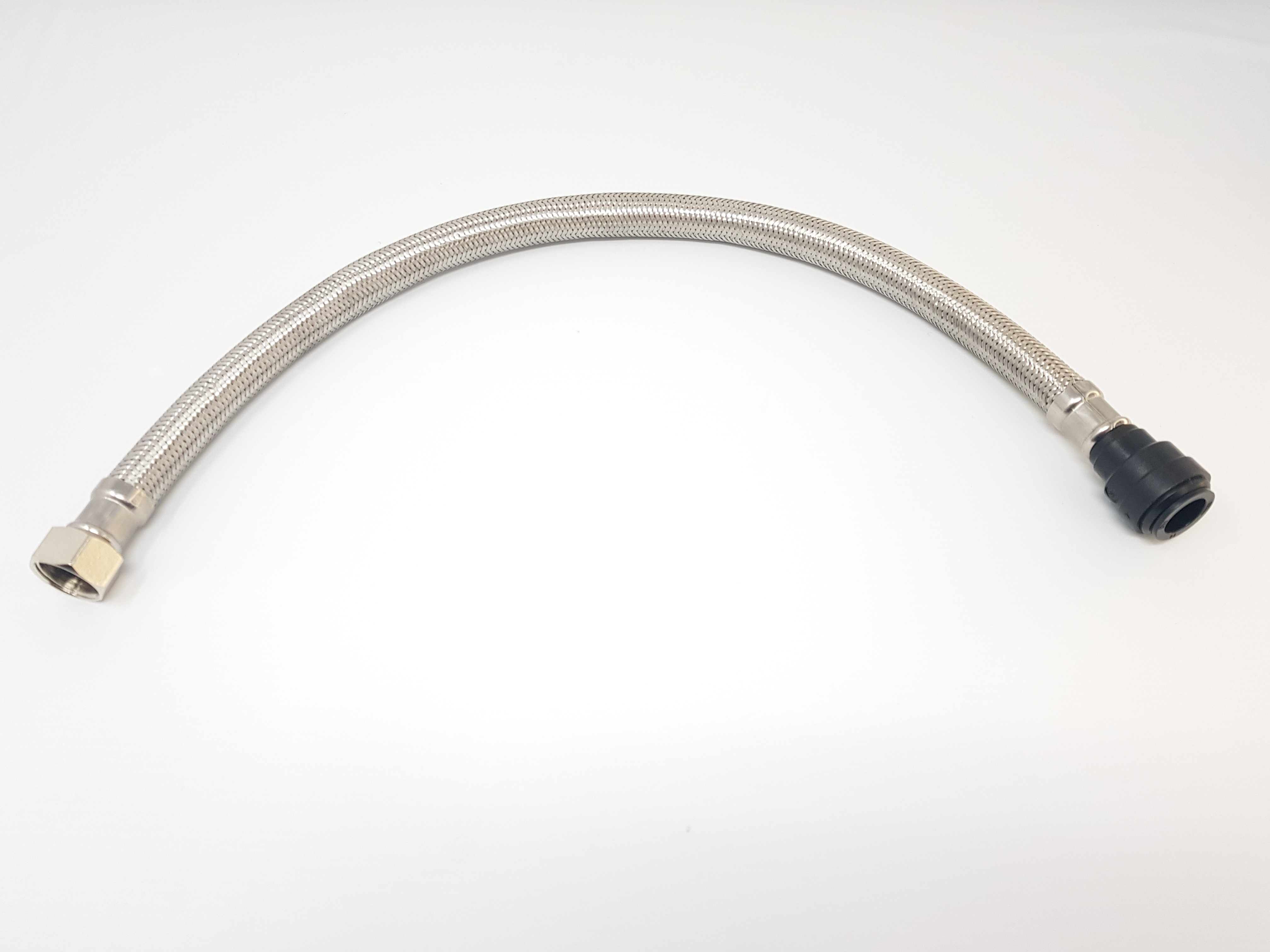 Push Fit Flexible Hose Pipe Tap Tail, Connector 22mm x 3/4" BSP, Tap Connectors for Kitchen Sink/Bathroom, Basin, Stainless Steel,