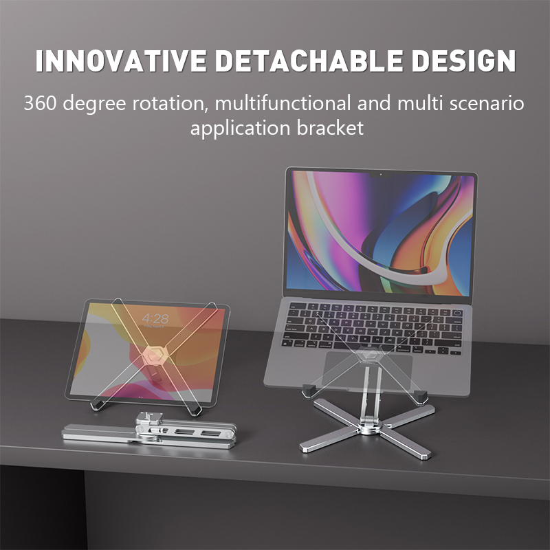 HAAY TOOLS Aluminium Laptop Stand – Adjustable, 360° Rotating, Portable, Heat-Vent | For MacBook, Dell, HP (10”–18”)