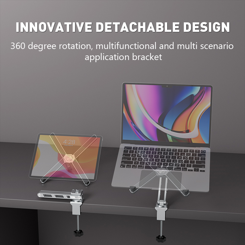 HAAY TOOLS Aluminium Laptop Stand – Portable, Adjustable Height, 360° Rotating, Heat-Vent | 10”–18” MacBook, Dell, HP