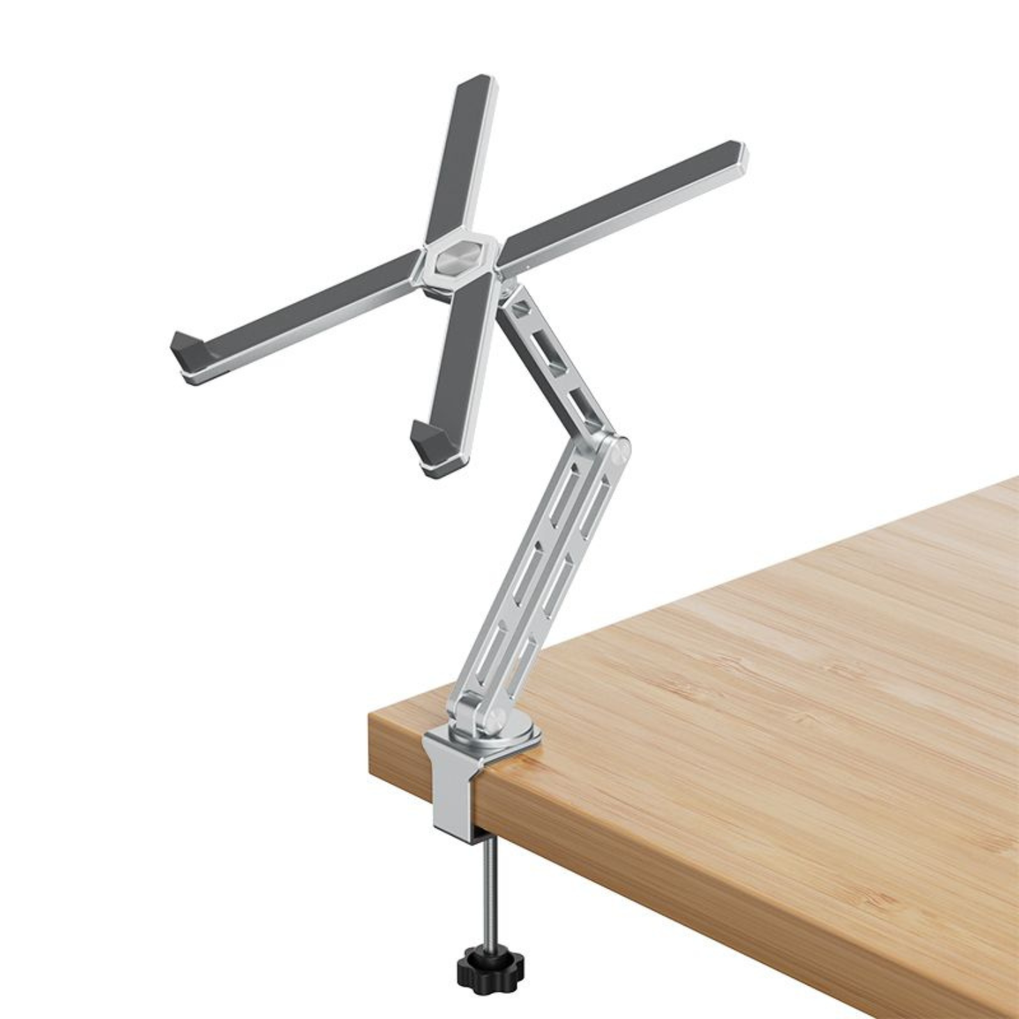 HAAY TOOLS Aluminium Laptop Stand – Portable, Adjustable Height, 360° Rotating, Heat-Vent | 10”–18” MacBook, Dell, HP