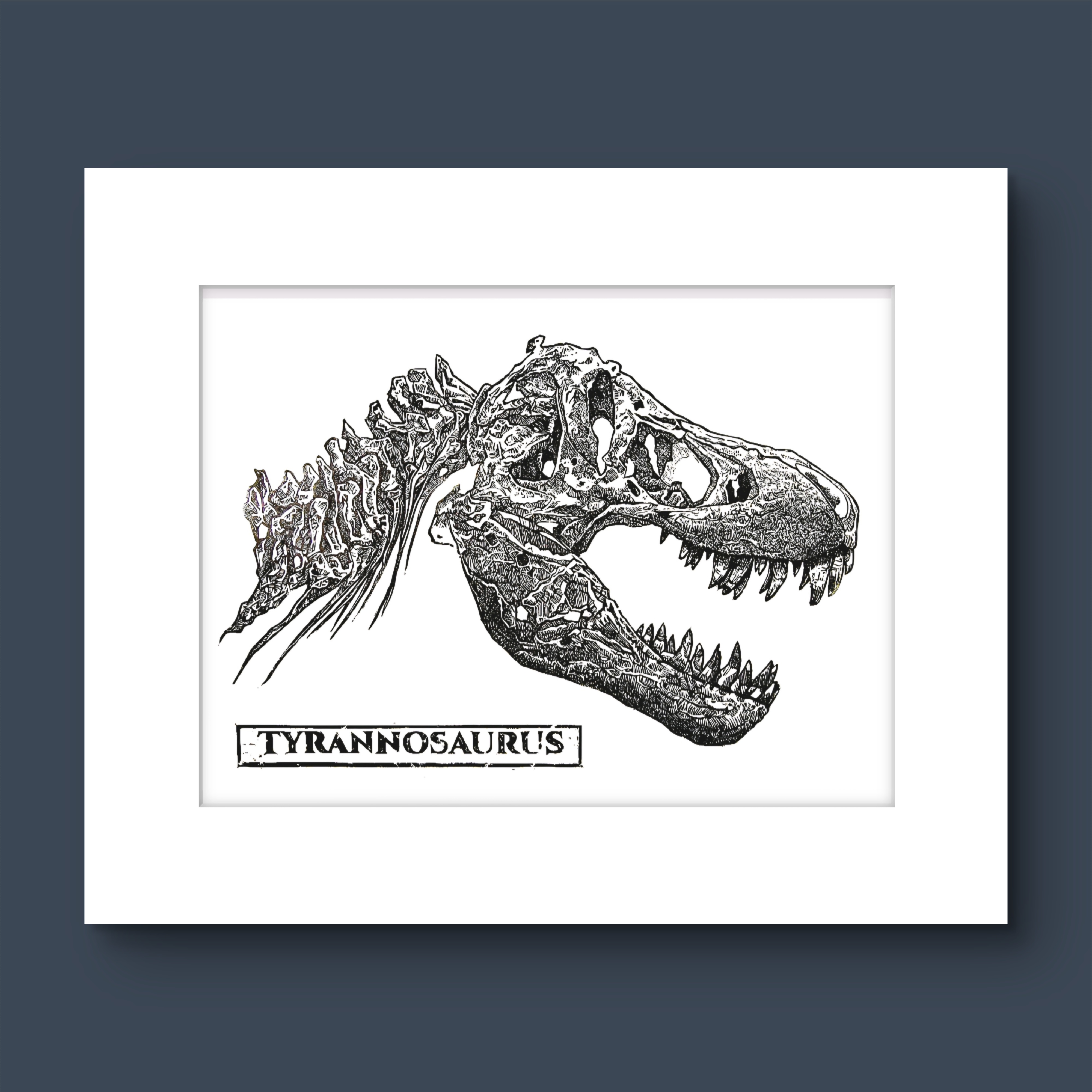 Tyrannosaurus Rex- Linocut Print