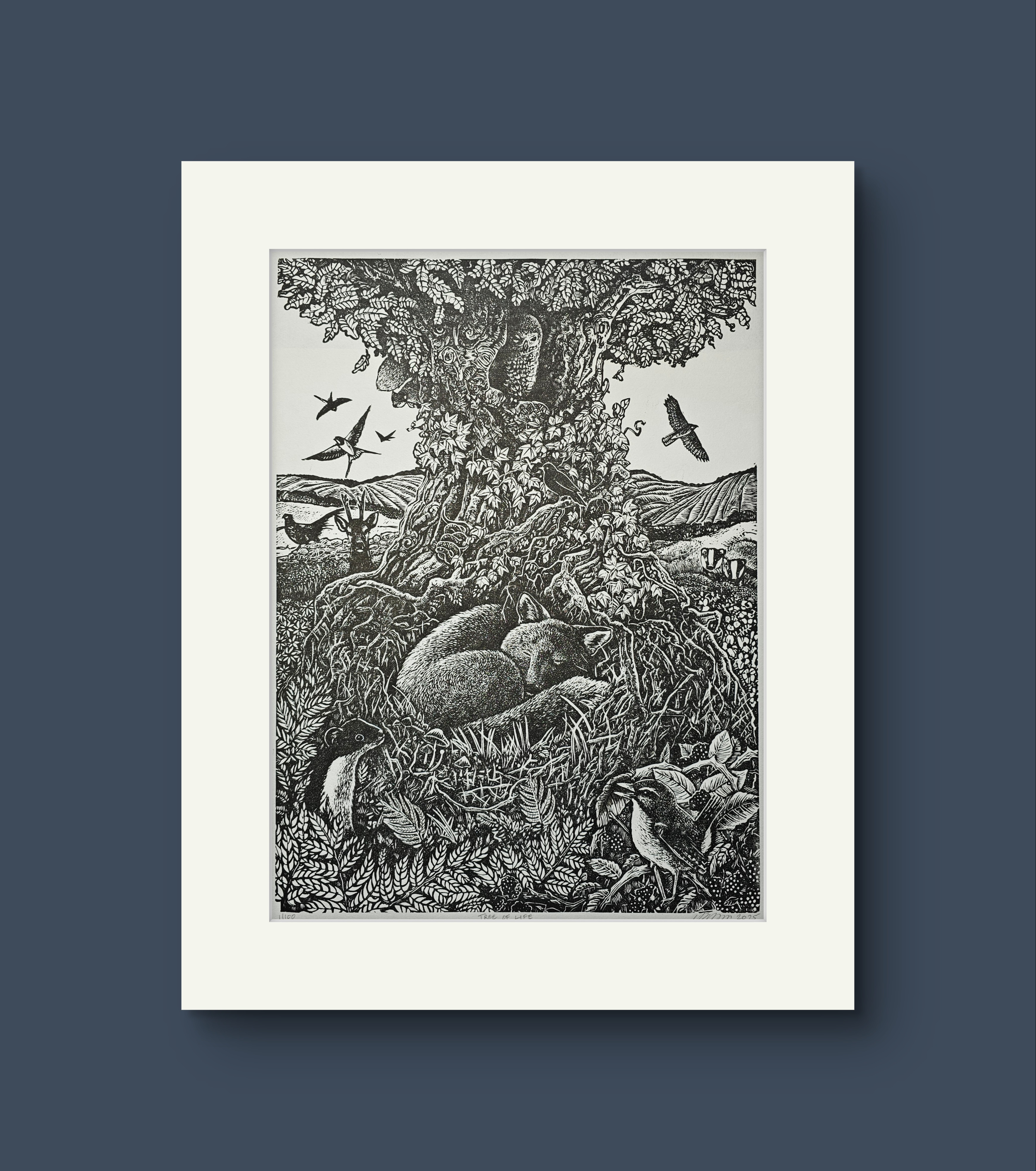 Tree of Life - Limited Edition Linocut print.