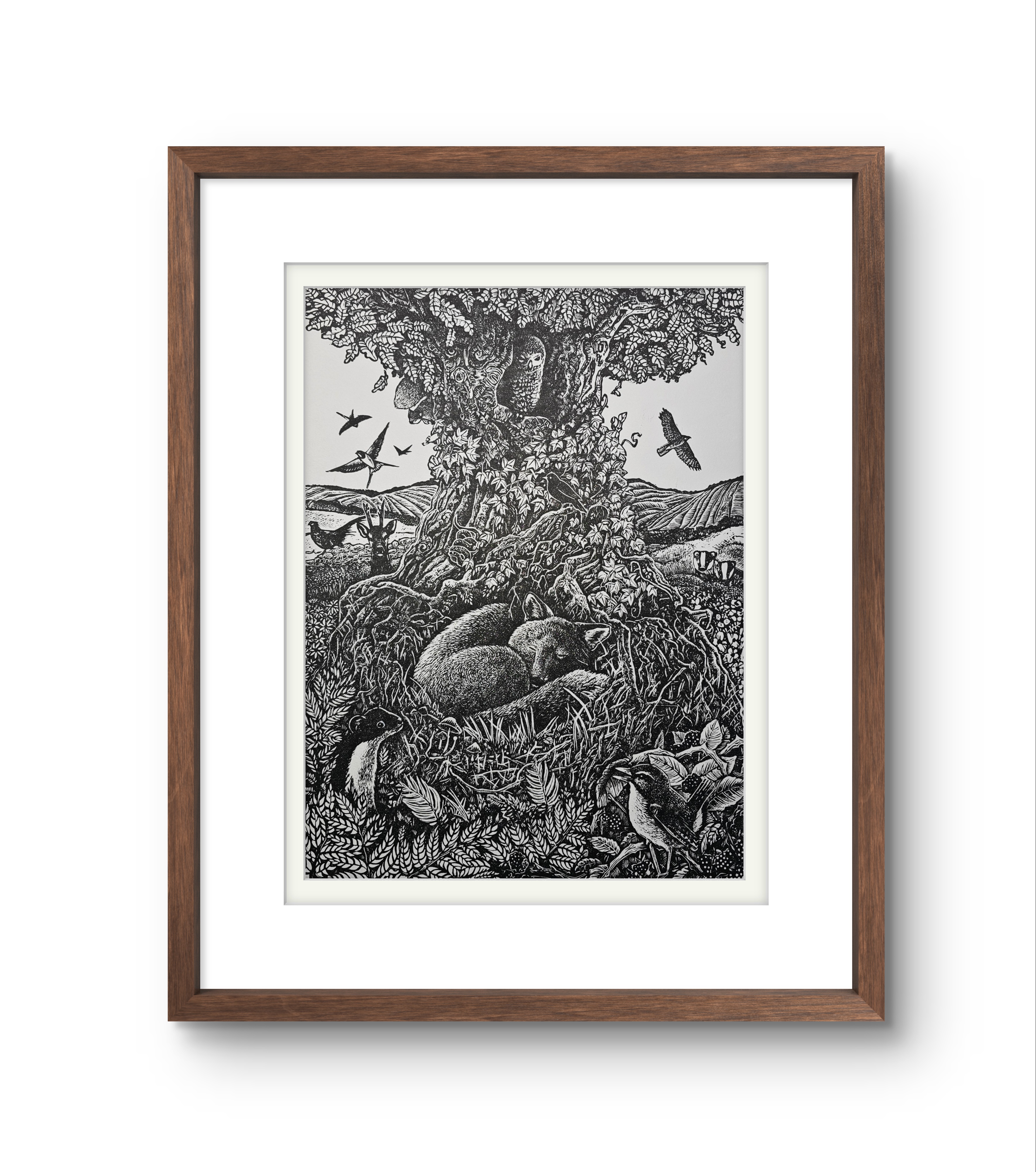 Tree of Life - Limited Edition Linocut print.