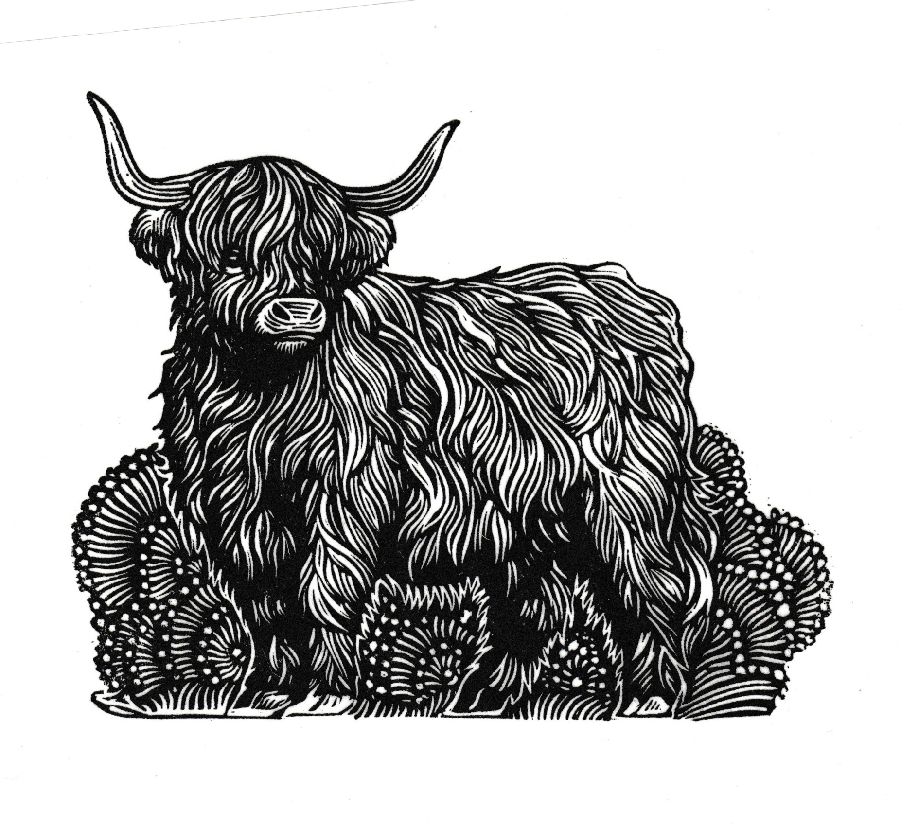 Highlander- Original Linocut Print