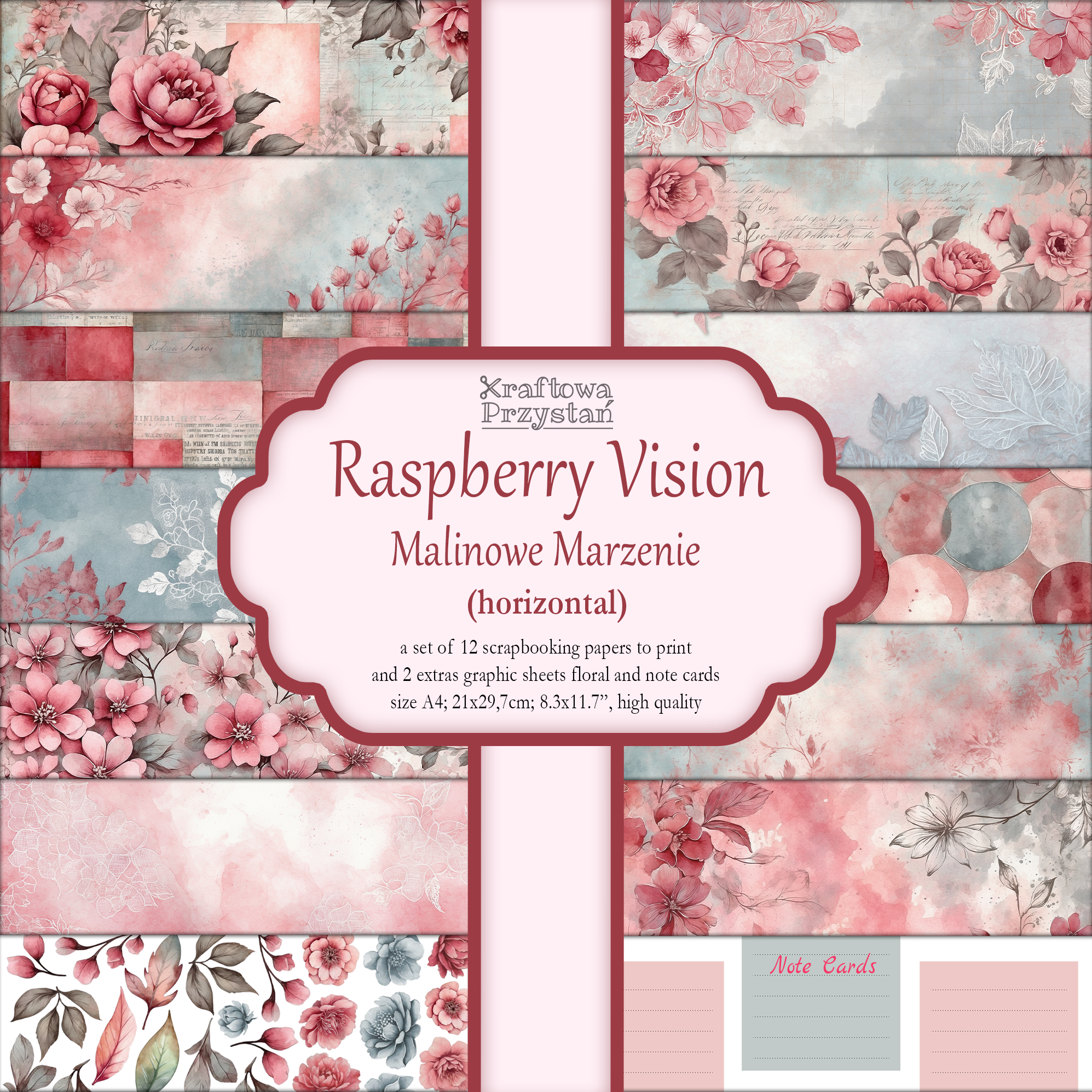 Raspberry Vision - Malinowe Marzenie - orientacja pozioma, format A4