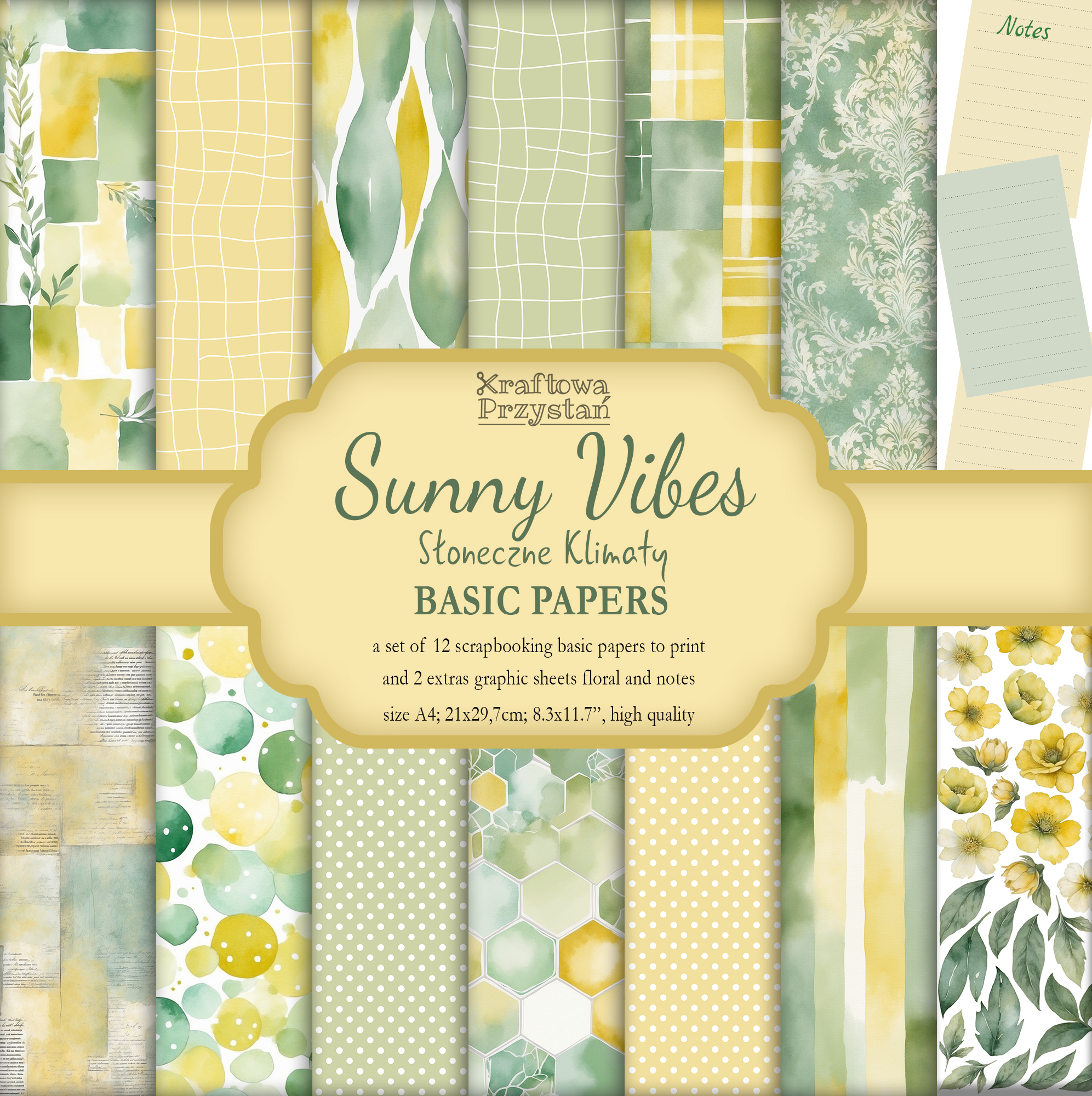 Sunny Vibes - Słoneczne Klimaty - papiery BASIC, format A4
