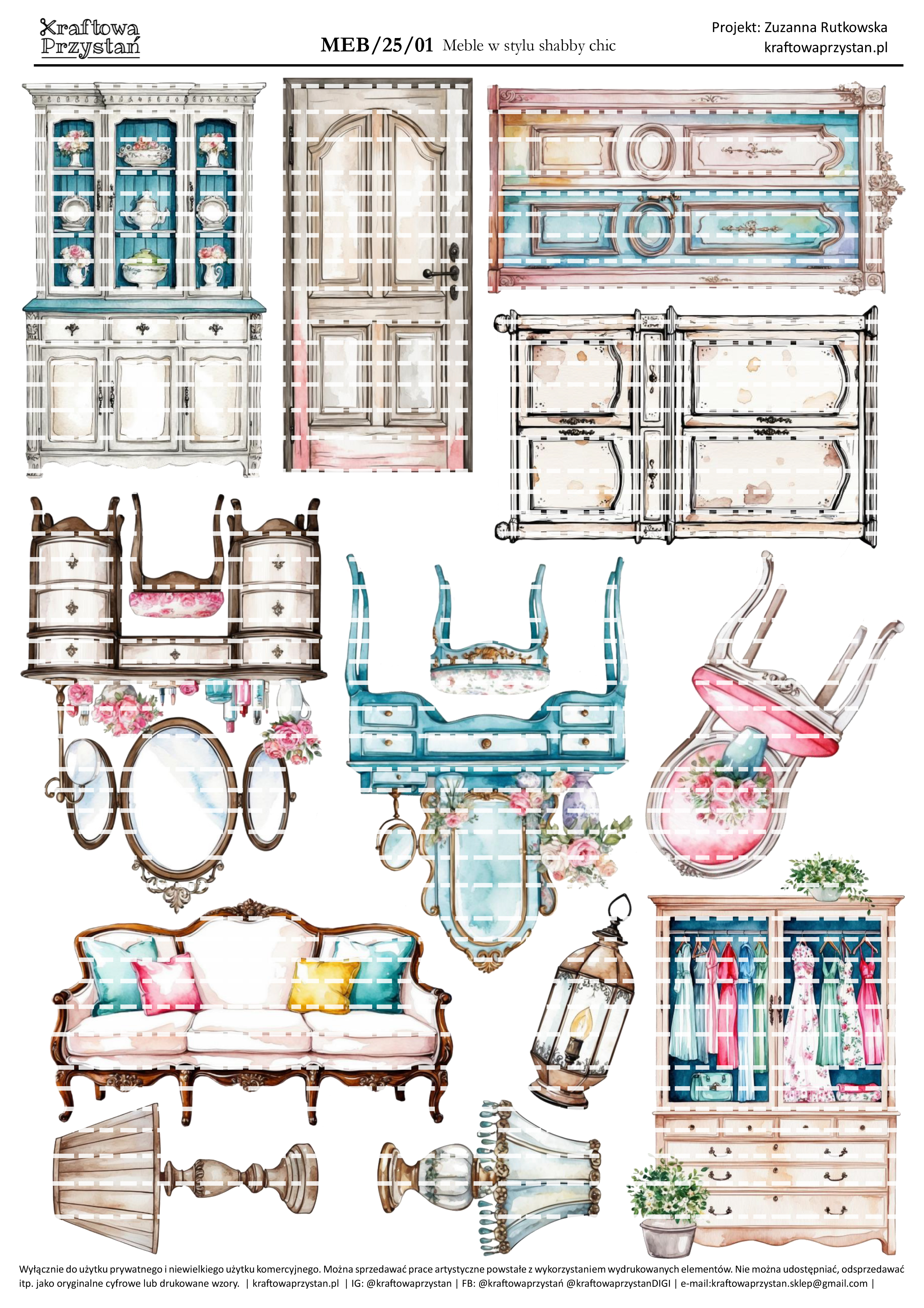 MEB.25.01 - Meble i drzwi w stylu shabby chic