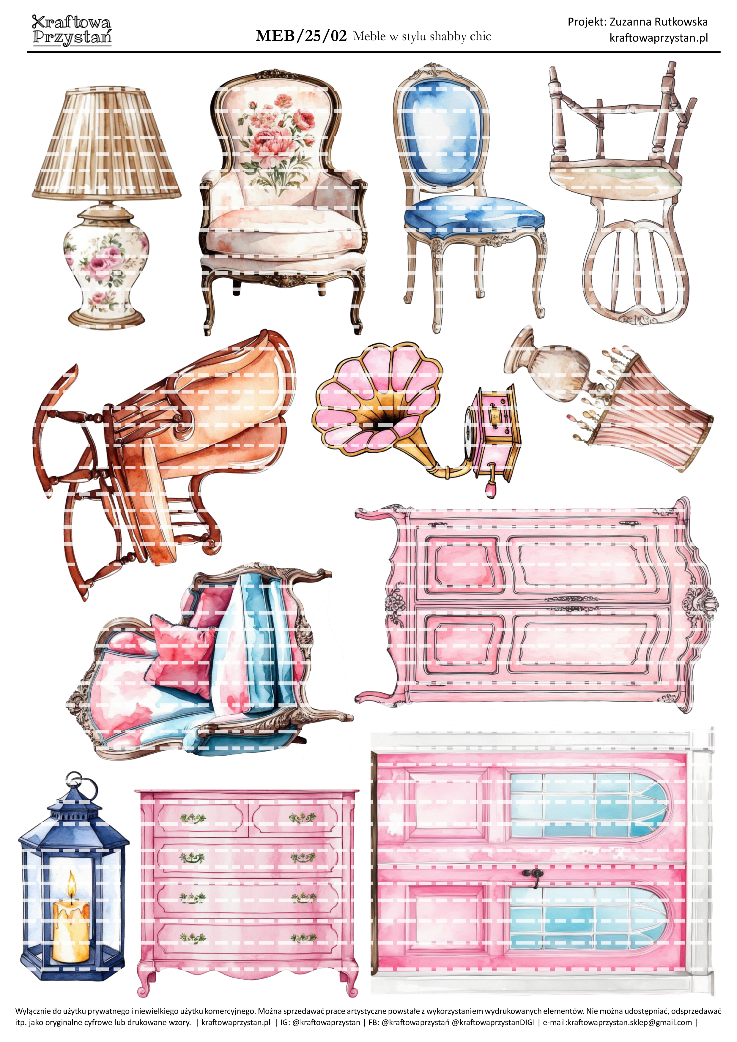 MEB.25.02 - Meble i drzwi w stylu shabby chic