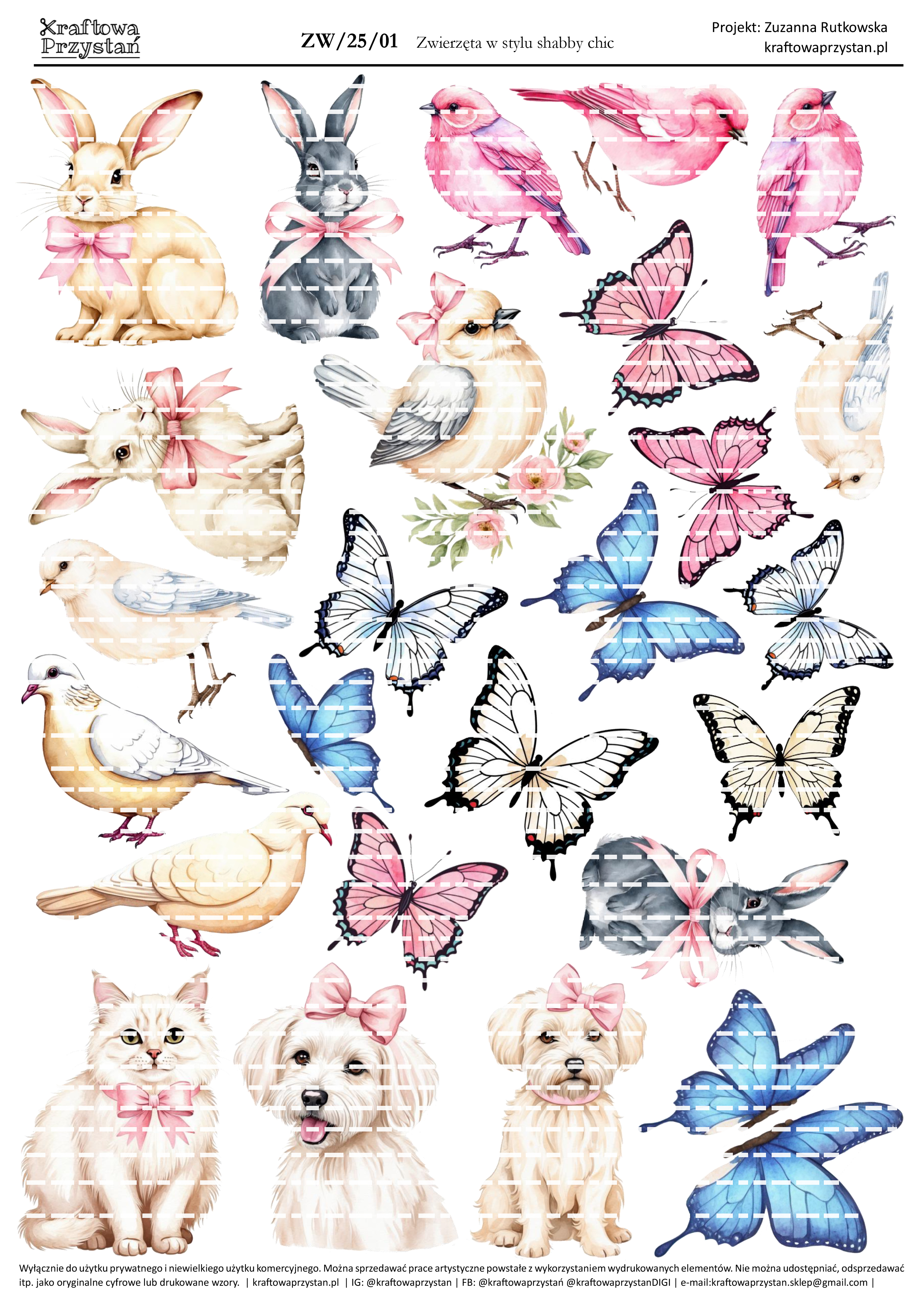 ZW.25.01 - Zwierzęta w stylu shabby chic