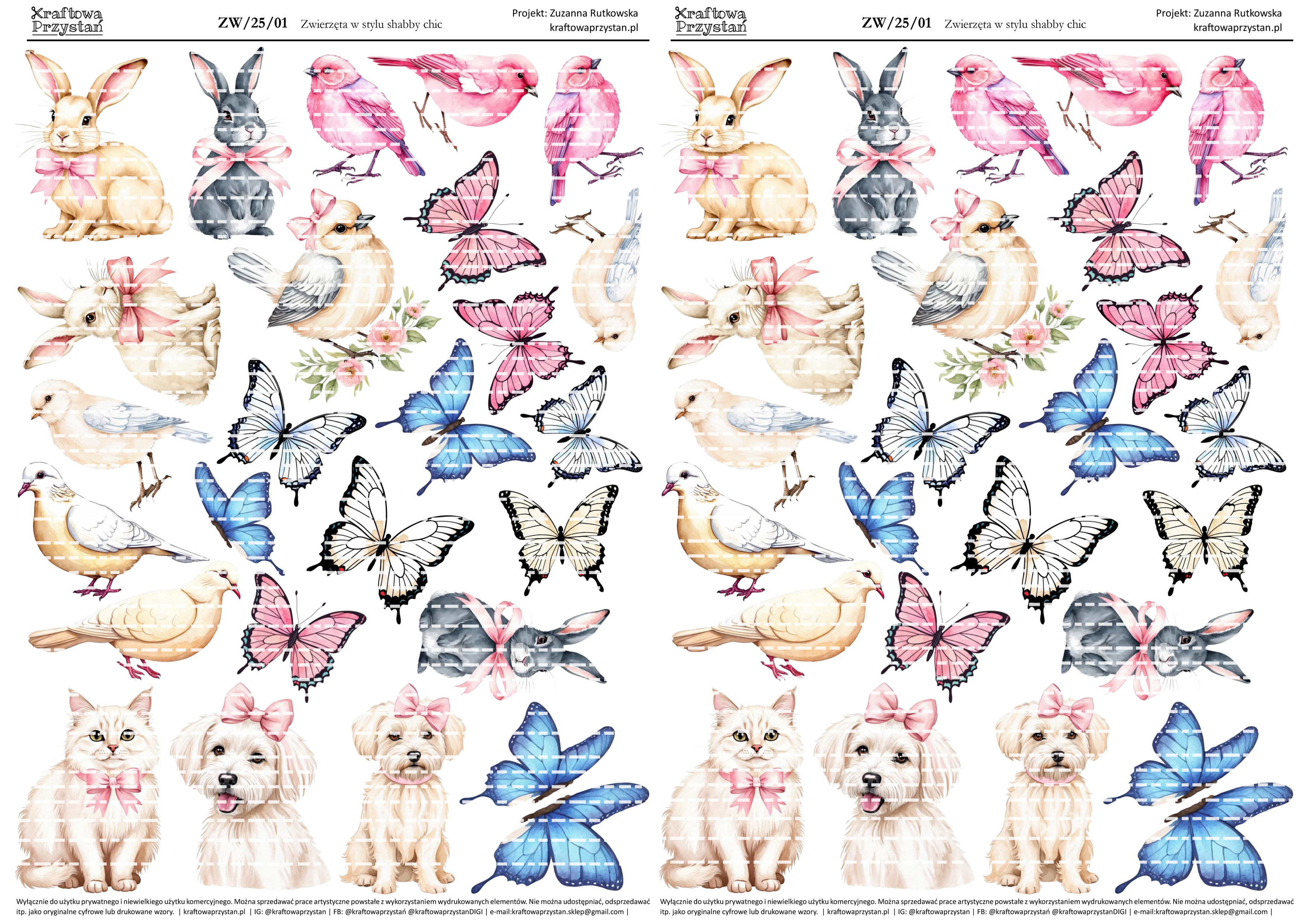 ZW.25.01 - Zwierzęta w stylu shabby chic