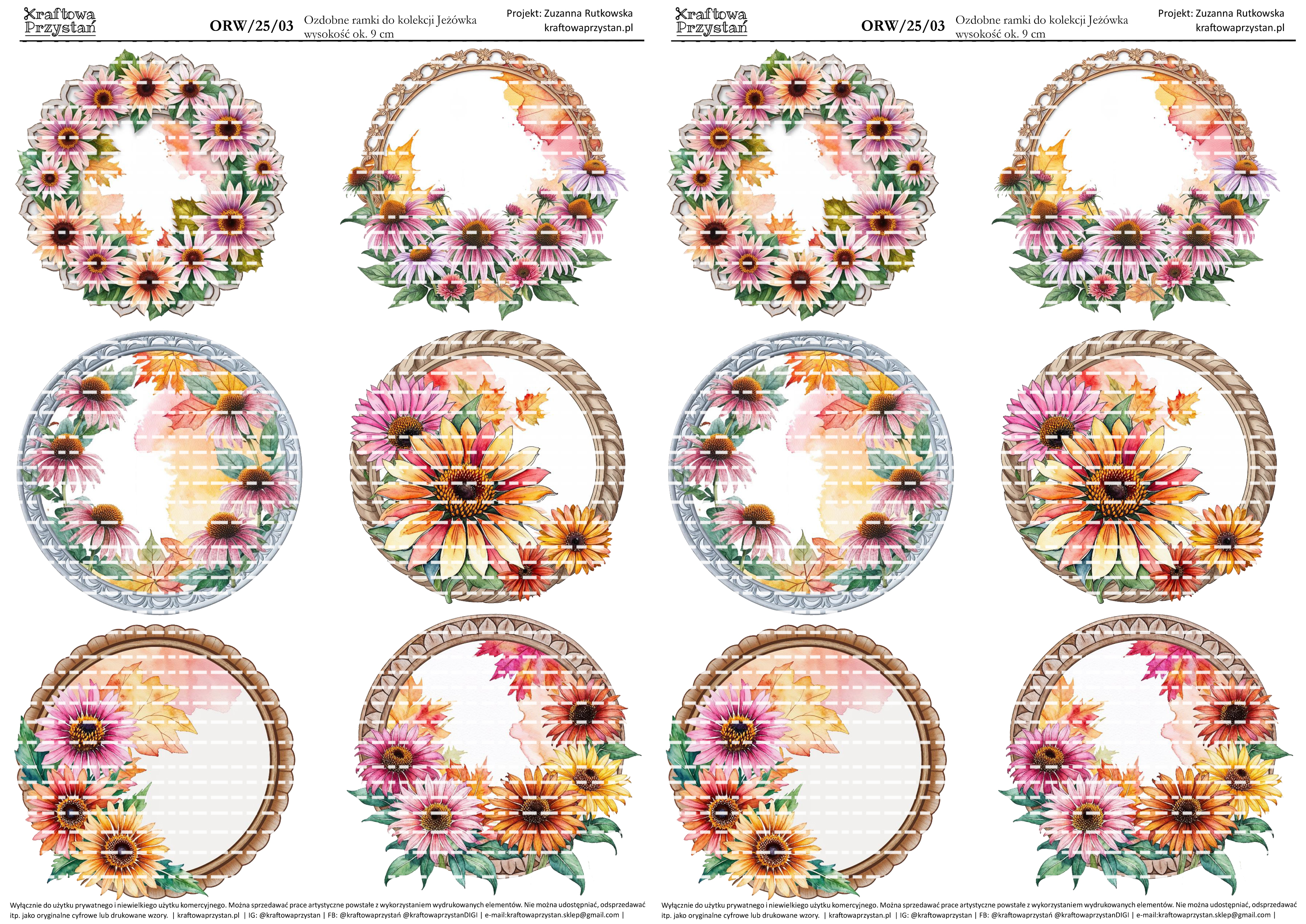 ORW.25.03 - jeżówkowe ramki, dodatek do kolekcji Jeżówka