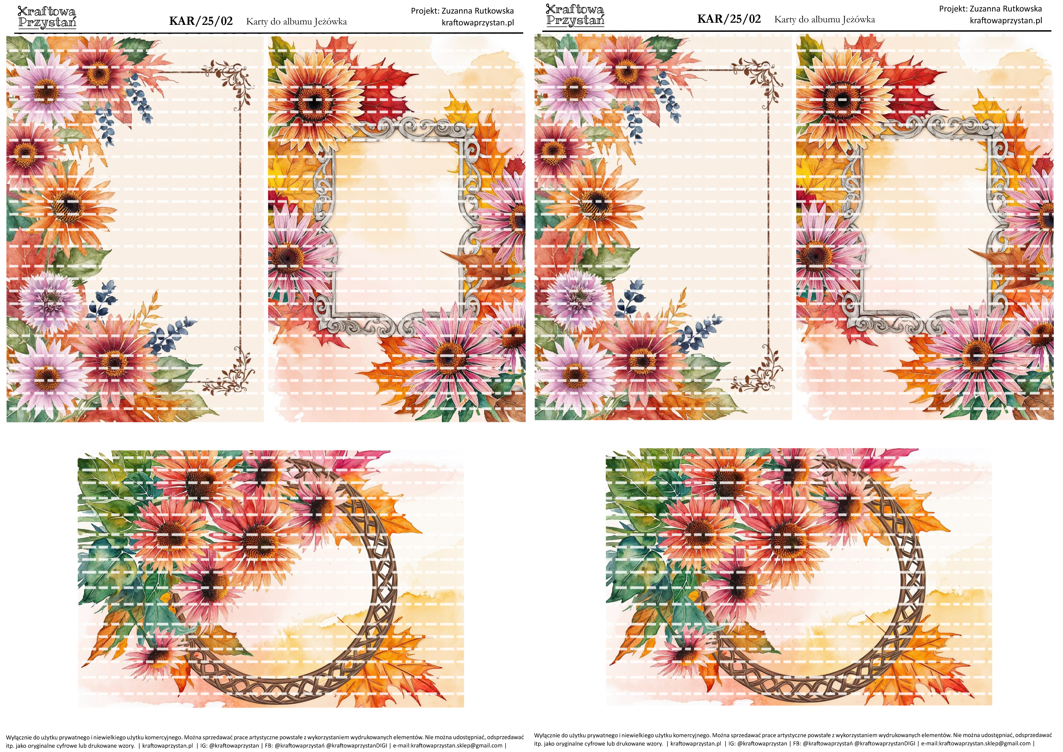 KAR.25.02 - jeżówkowe karty do albumów (10x15cm), do kolekcji Jeżówka