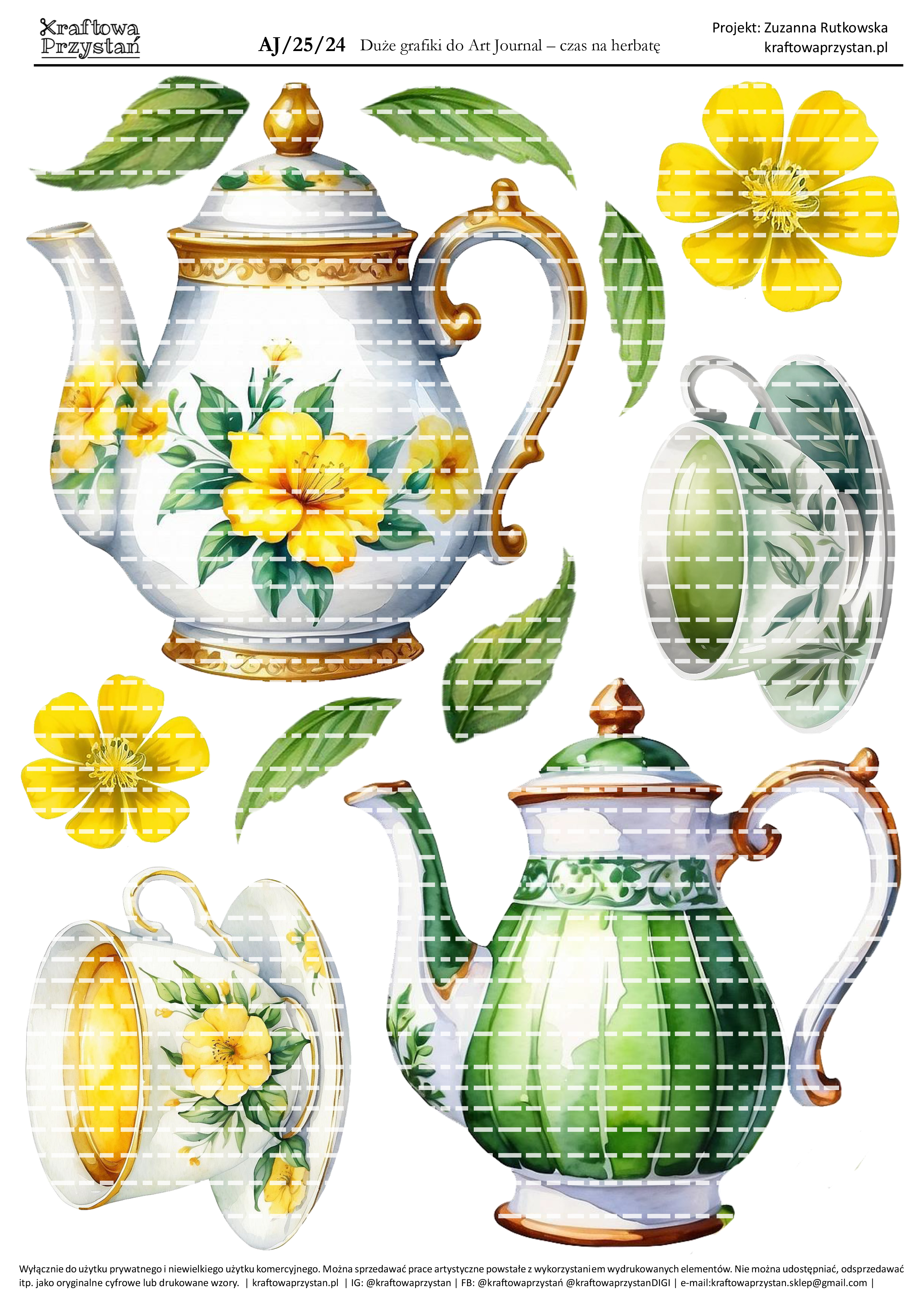 AJ.25.24 - czas na herbatę - grafiki do Art Journal