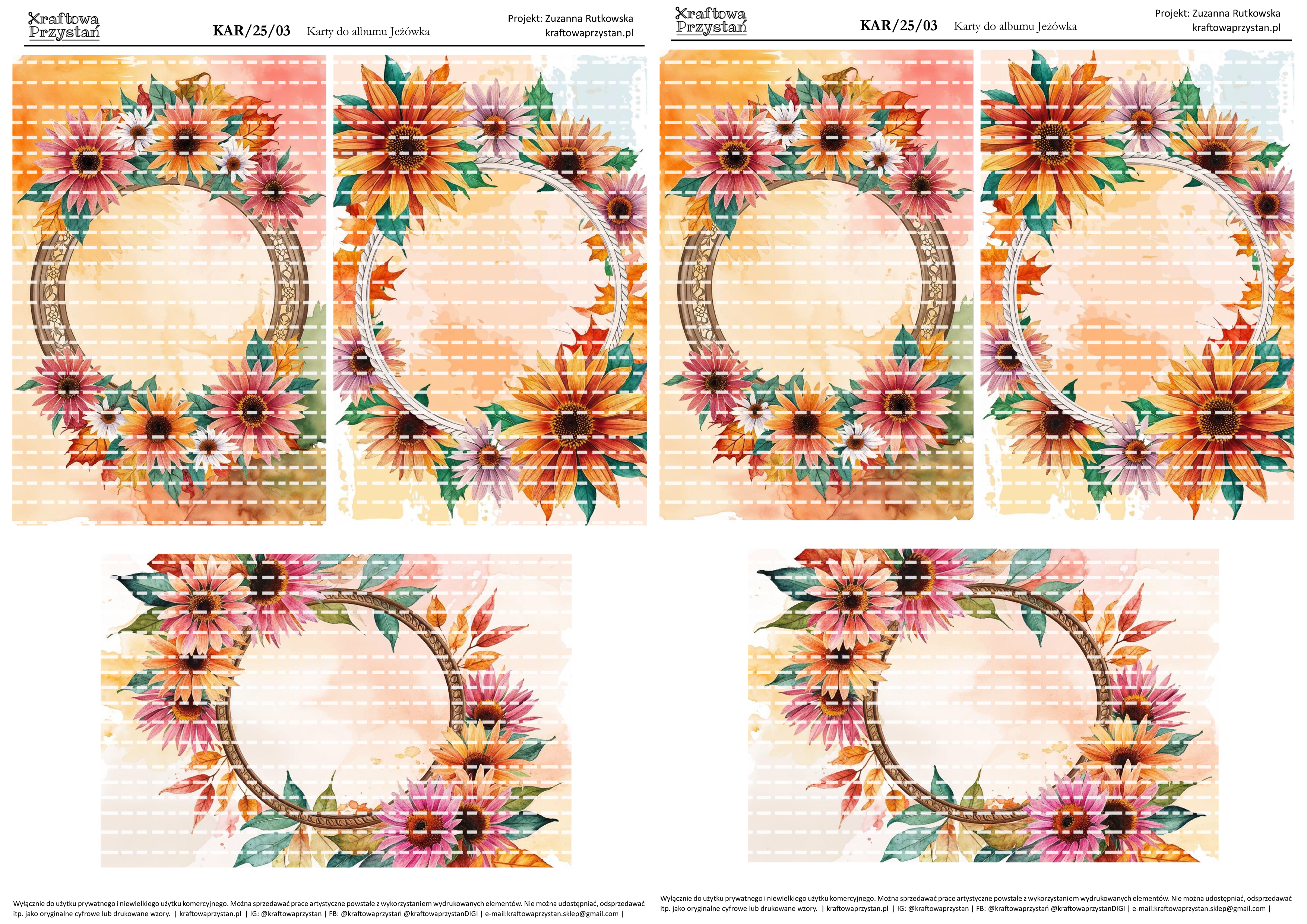 KAR.25.03 - jeżówkowe karty do albumów (10x15cm), do kolekcji Jeżówka