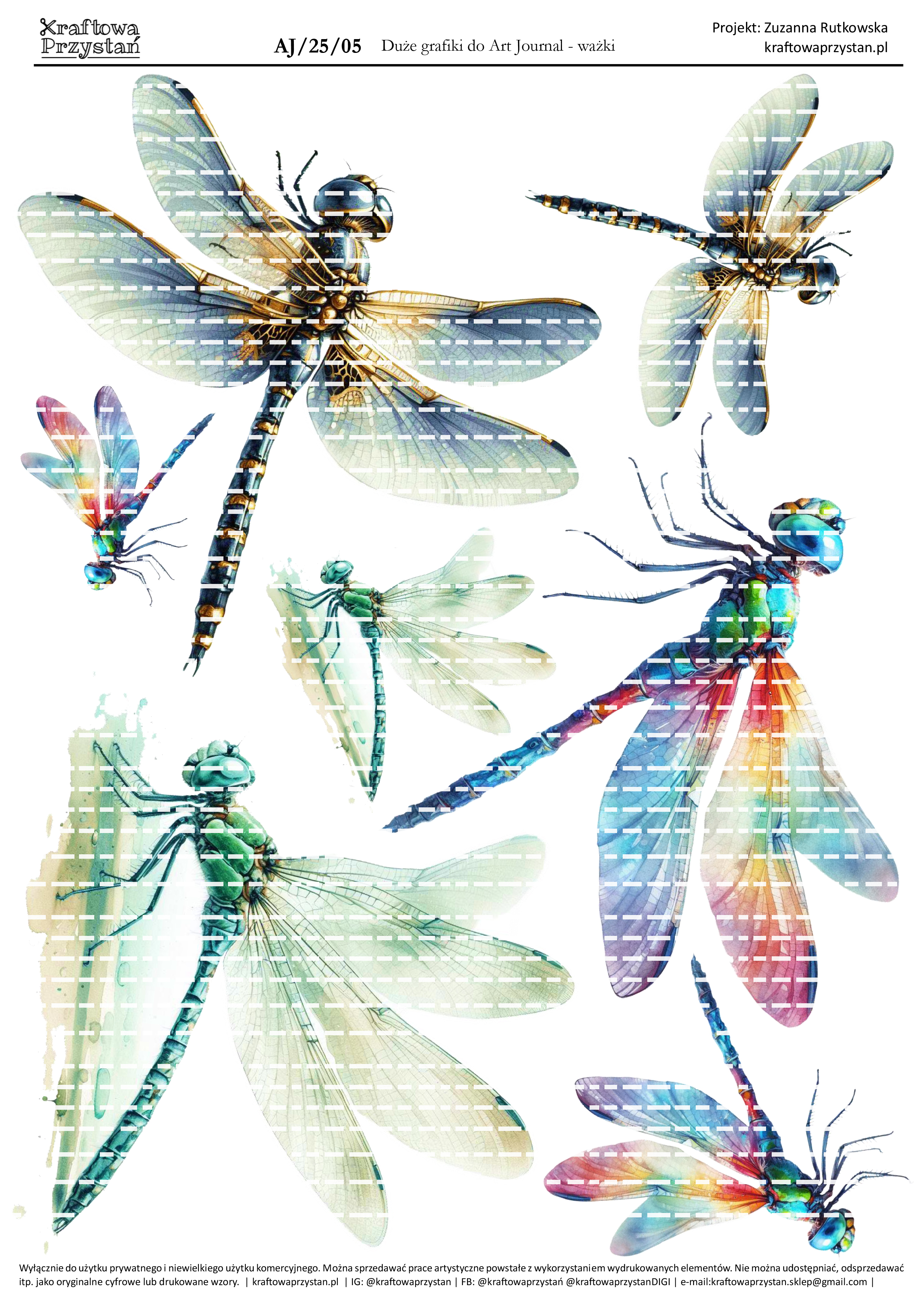 AJ.25.05 - ważki - grafiki do Art Journal