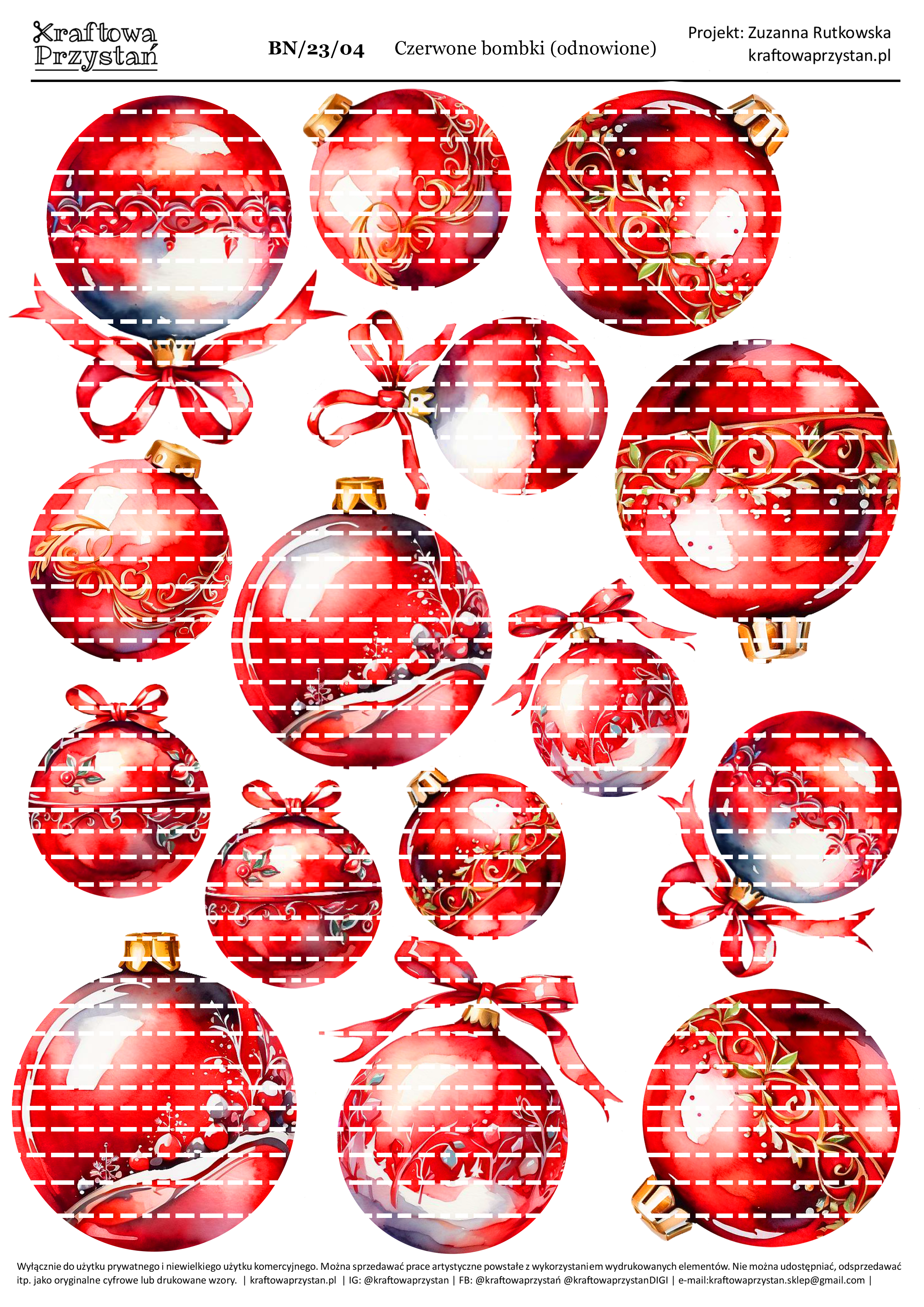 BN.23.04 (odnowione) - czerwone bombki świąteczne