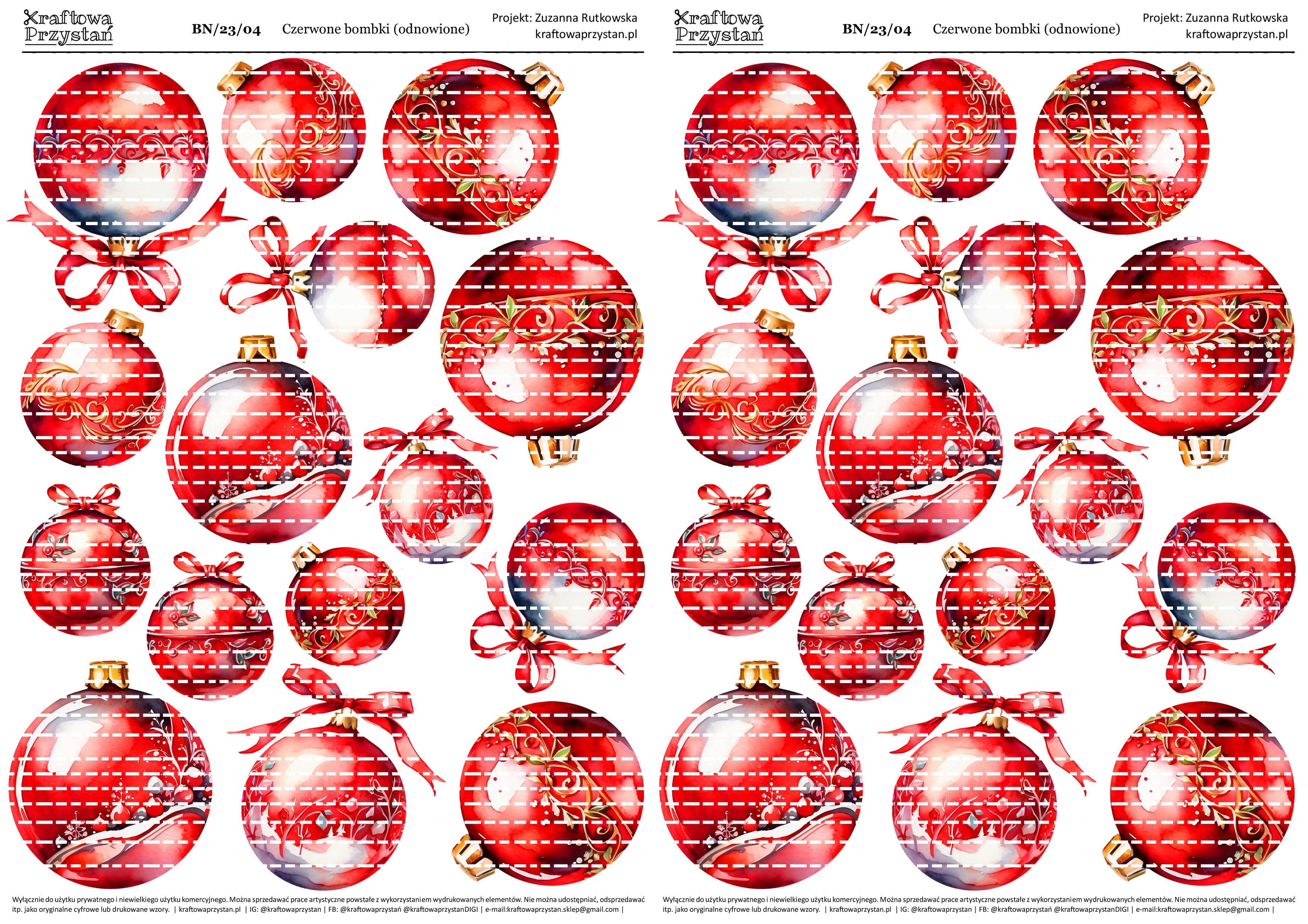 BN.23.04 (odnowione) - czerwone bombki świąteczne