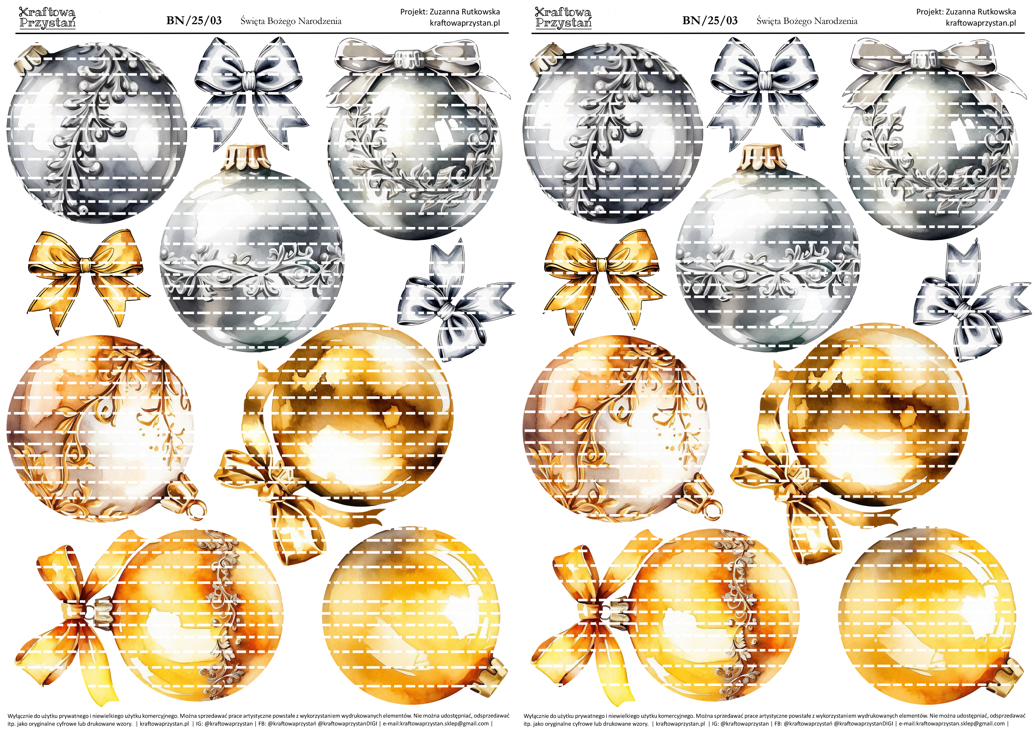 BN.25.03 - złote i srebrne bombki świąteczne