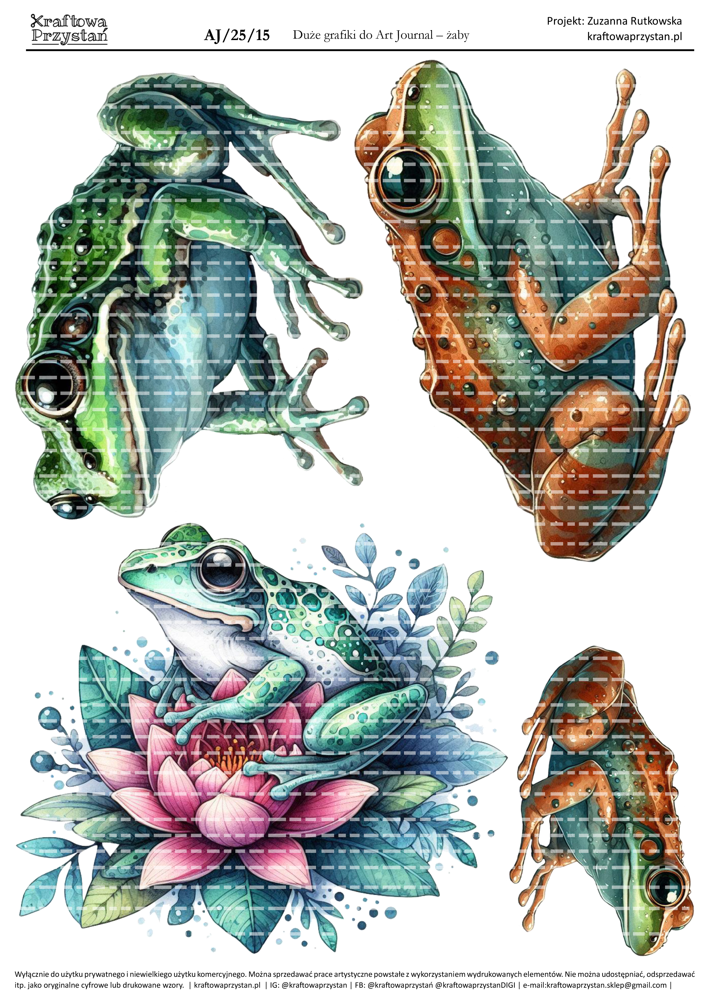 AJ.25.15 - żaby - grafiki do Art Journal