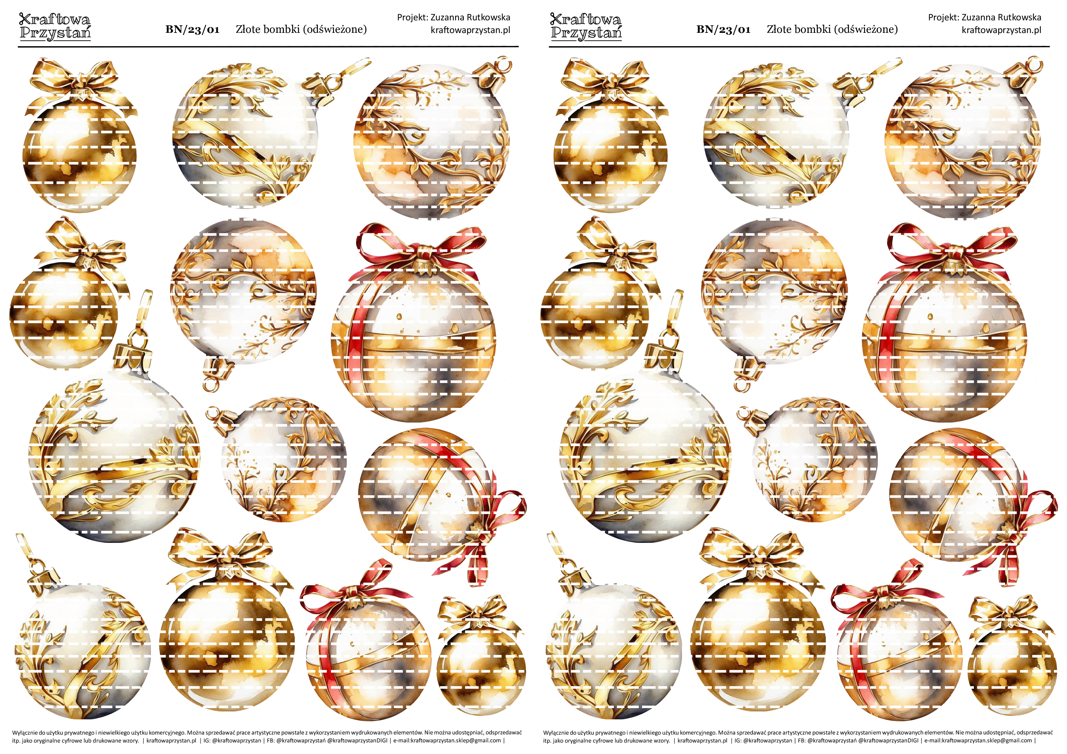 BN.23.01 (odnowione) - złote bombki świąteczne