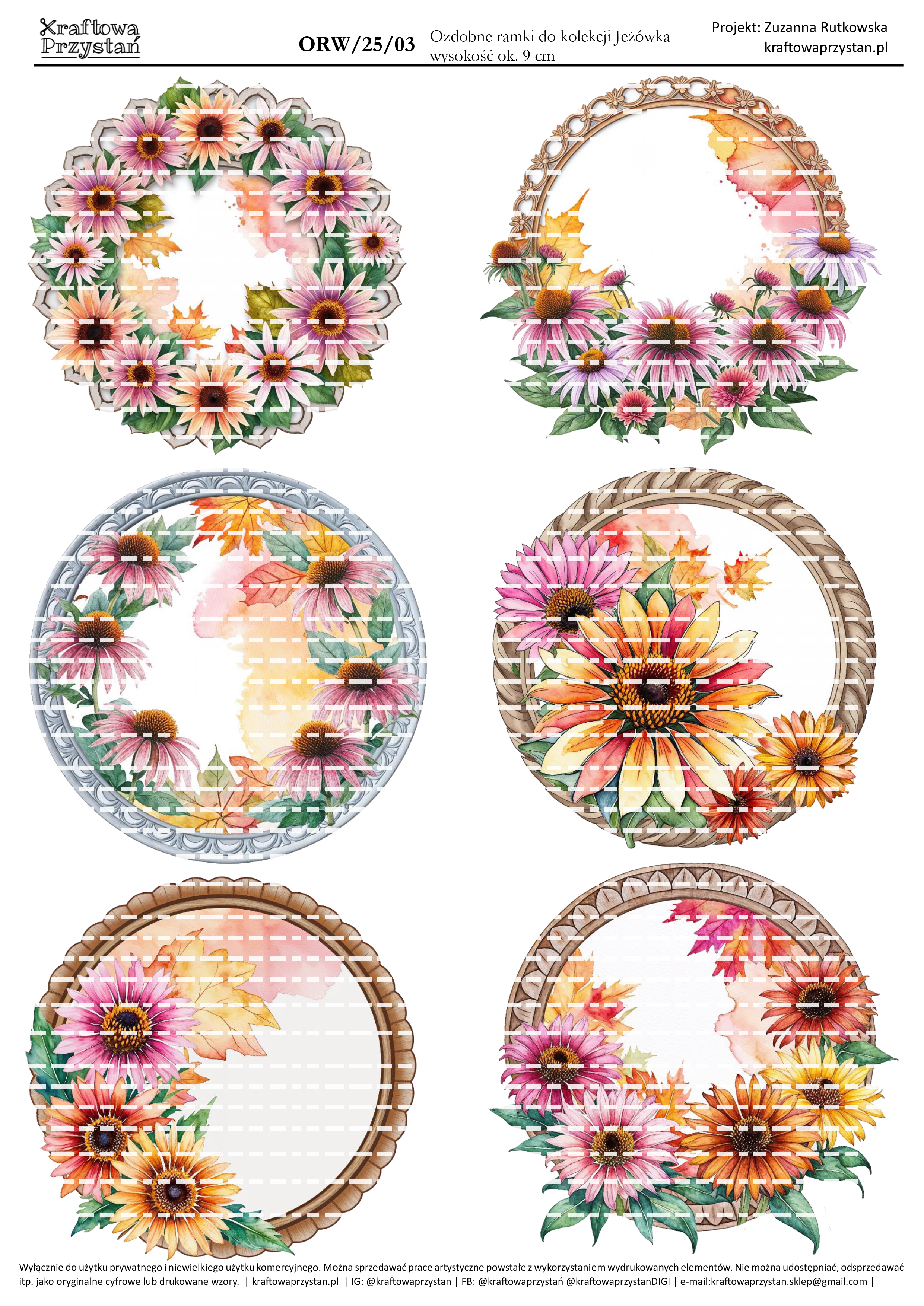 ORW.25.03 - jeżówkowe ramki, dodatek do kolekcji Jeżówka