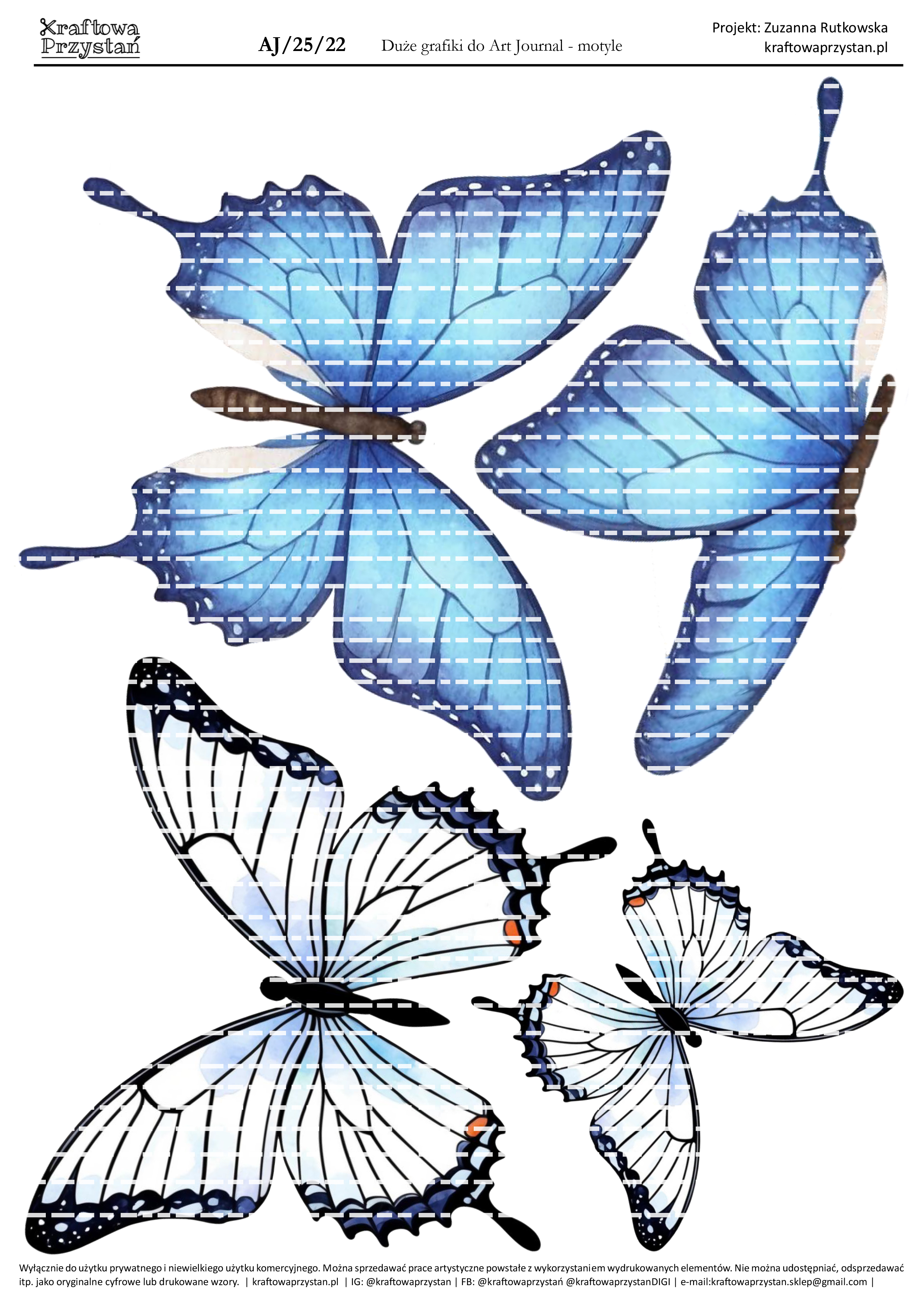 AJ.25.22 - motyle - grafiki do Art Journal