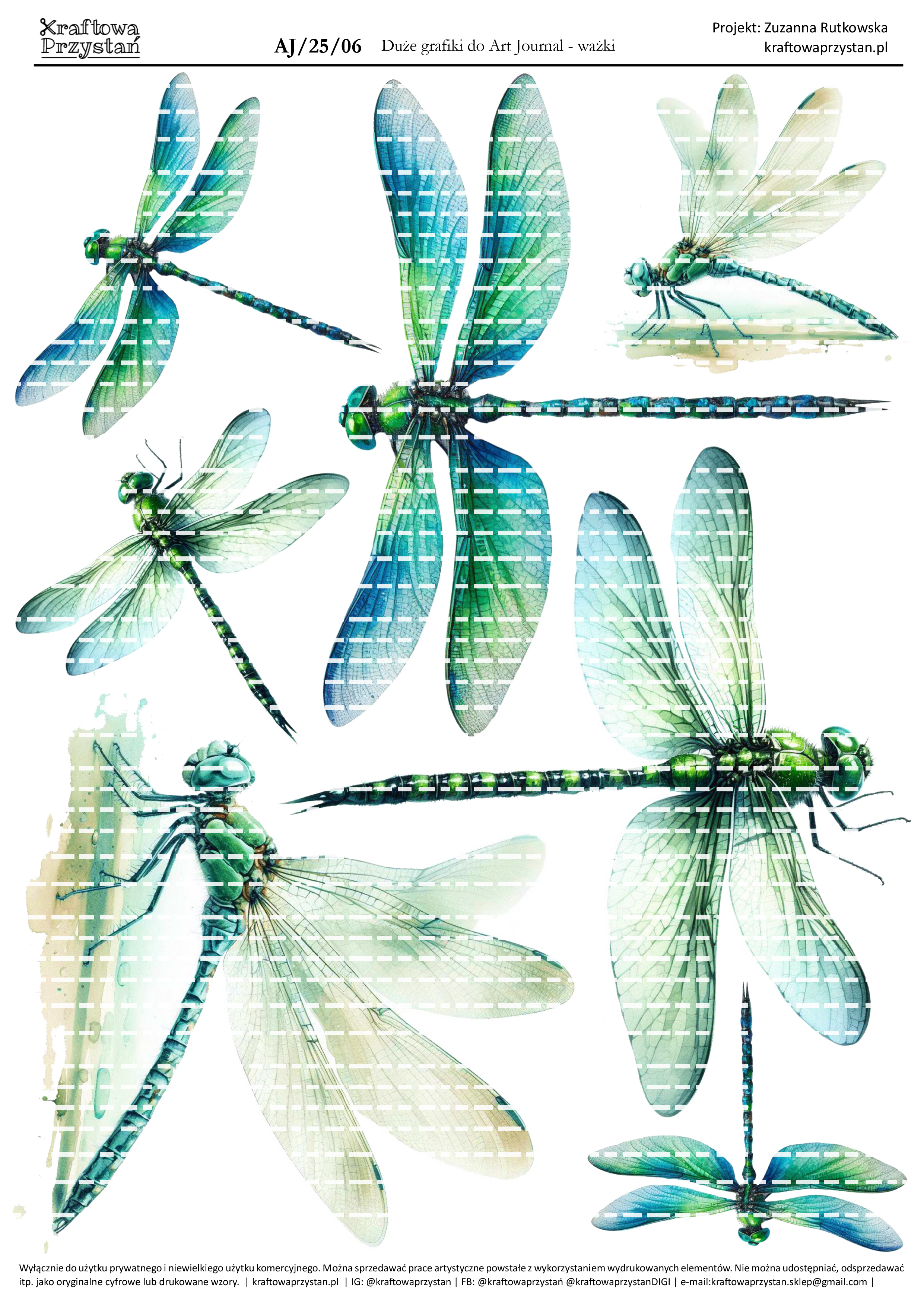 AJ.25.06 - ważki - grafiki do Art Journal