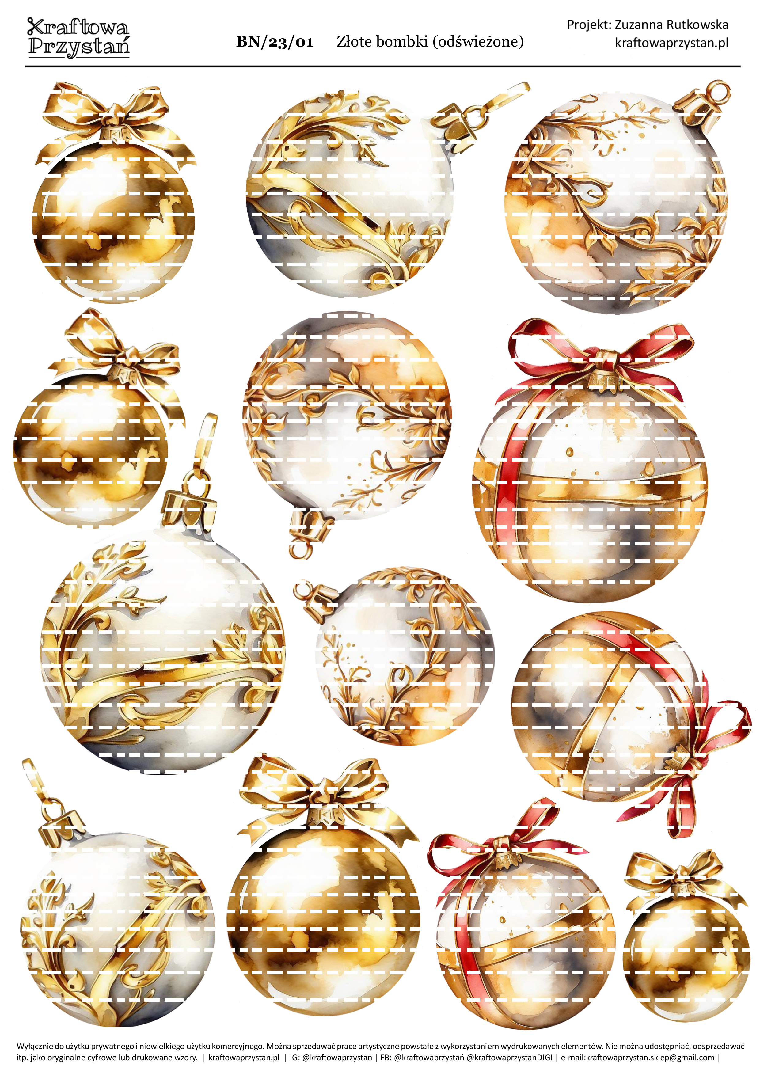 BN.23.01 (odnowione) - złote bombki świąteczne