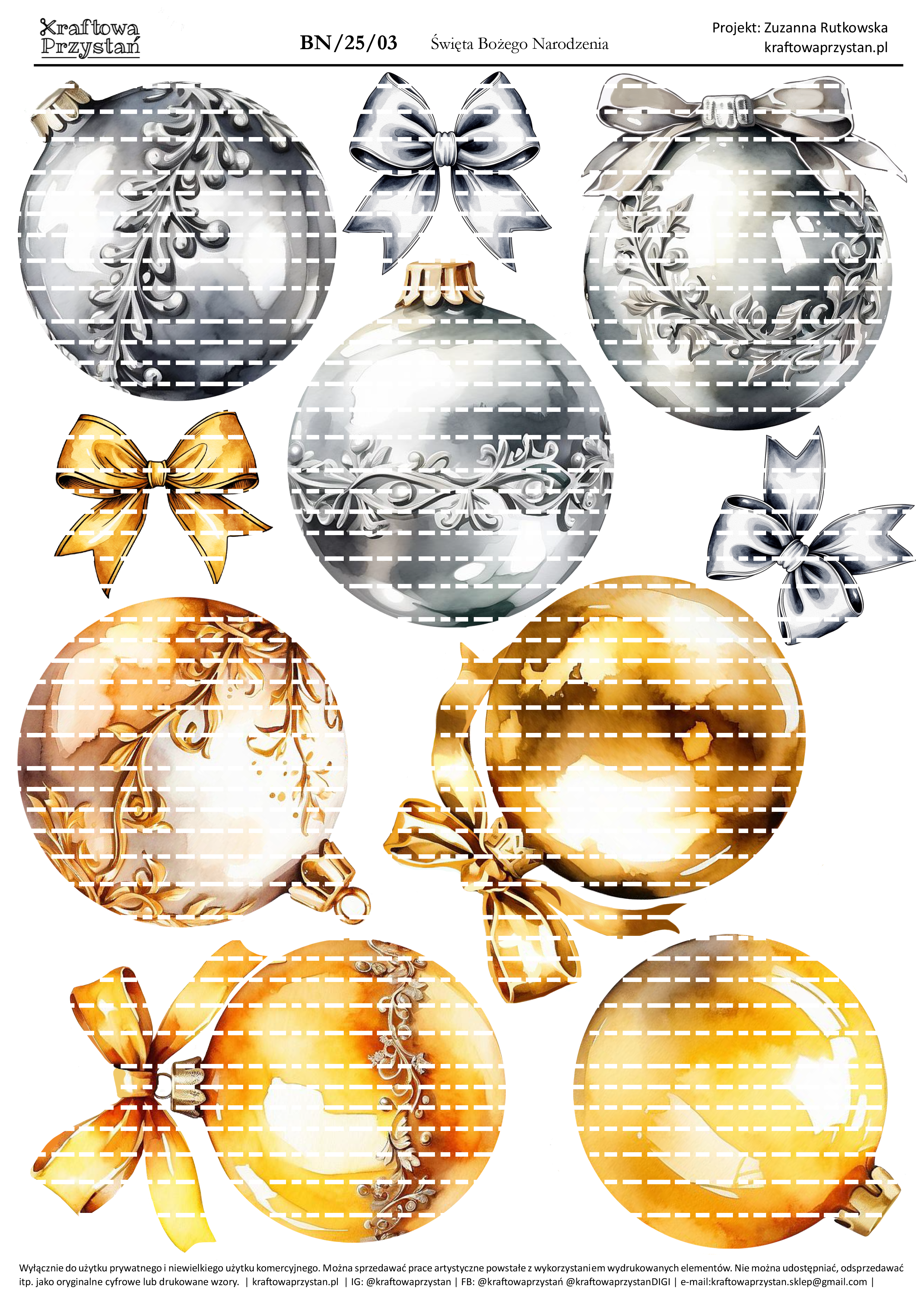BN.25.03 - złote i srebrne bombki świąteczne