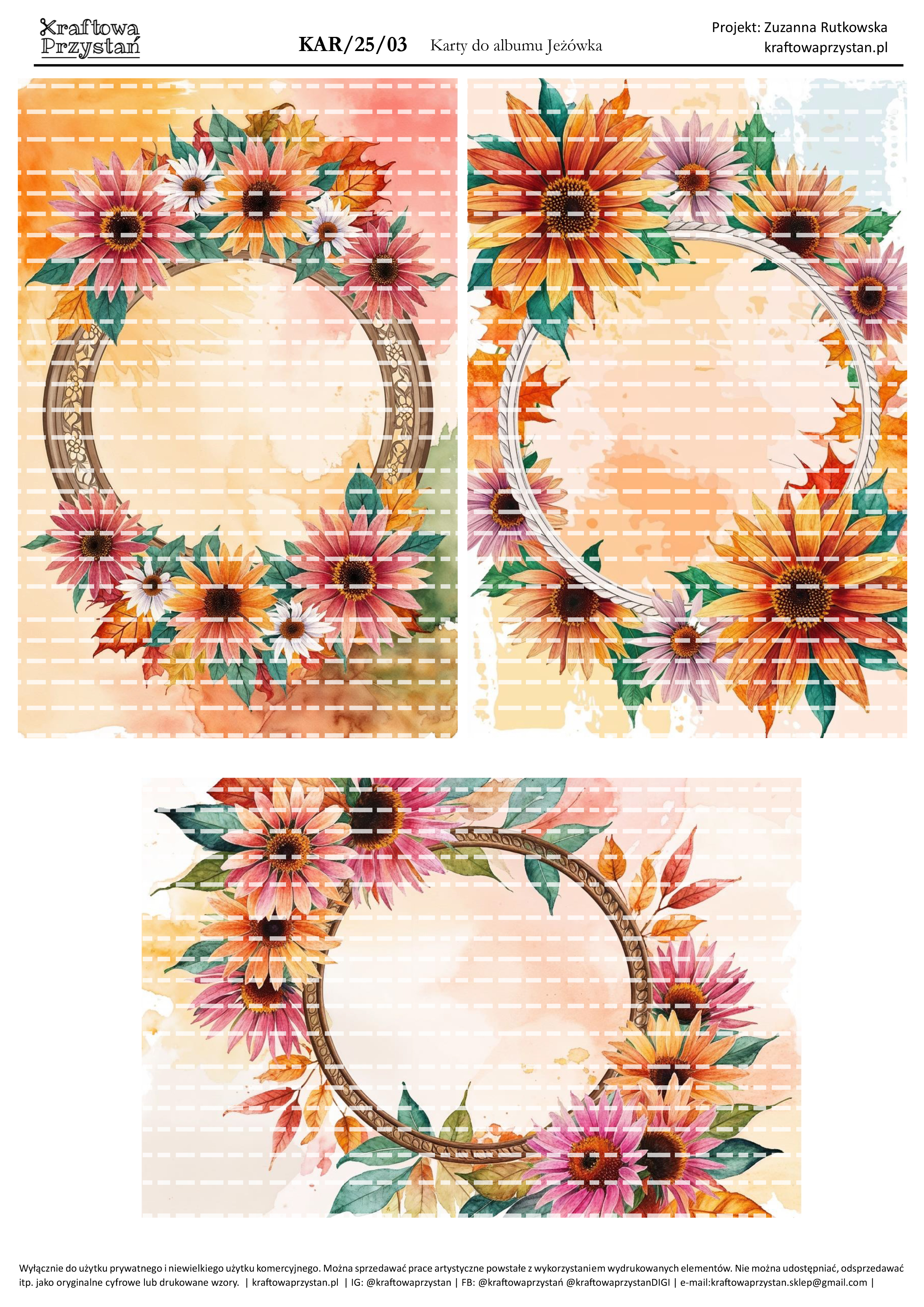 KAR.25.03 - jeżówkowe karty do albumów (10x15cm), do kolekcji Jeżówka