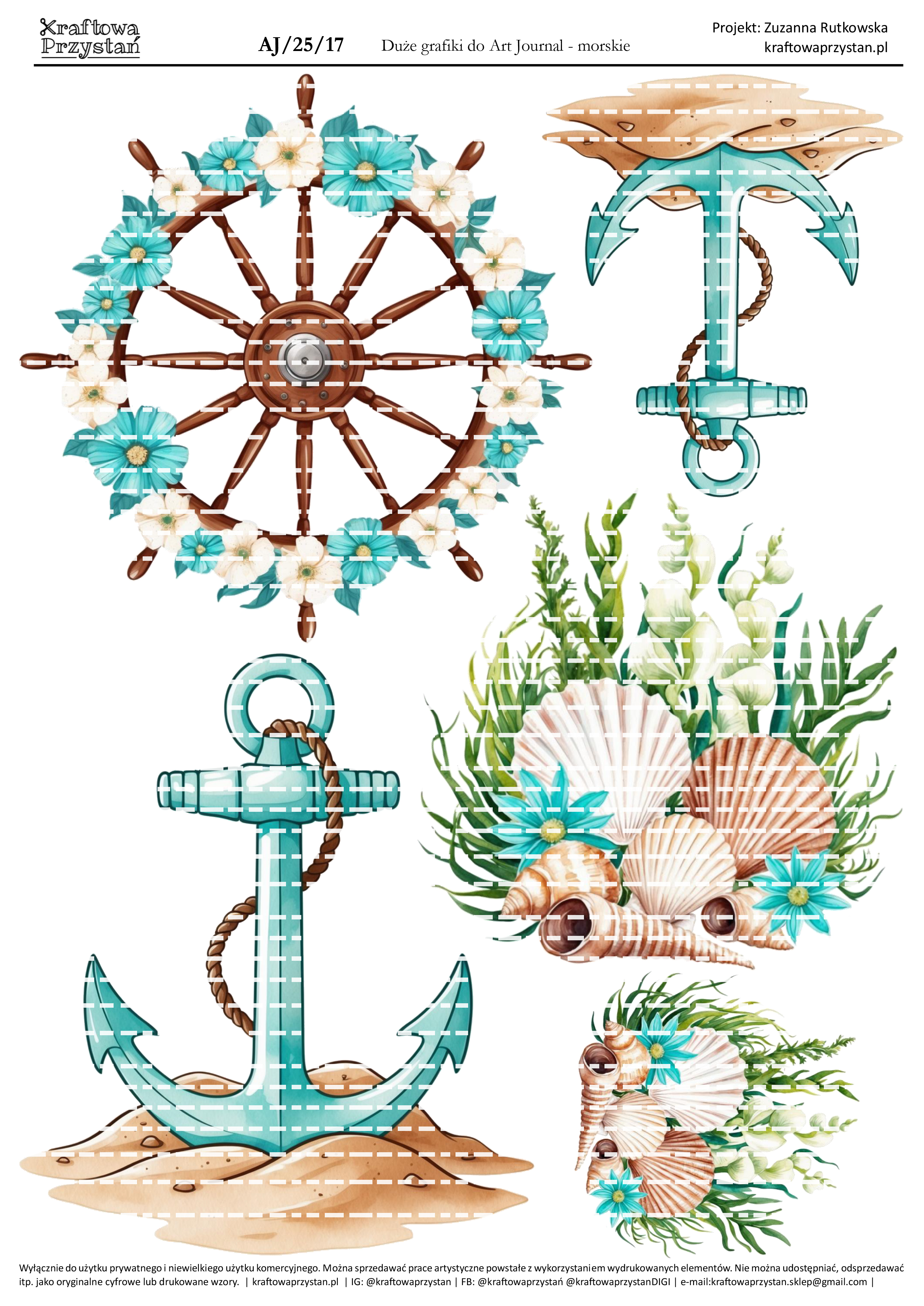 AJ.25.17 - morskie - grafiki do Art Journal