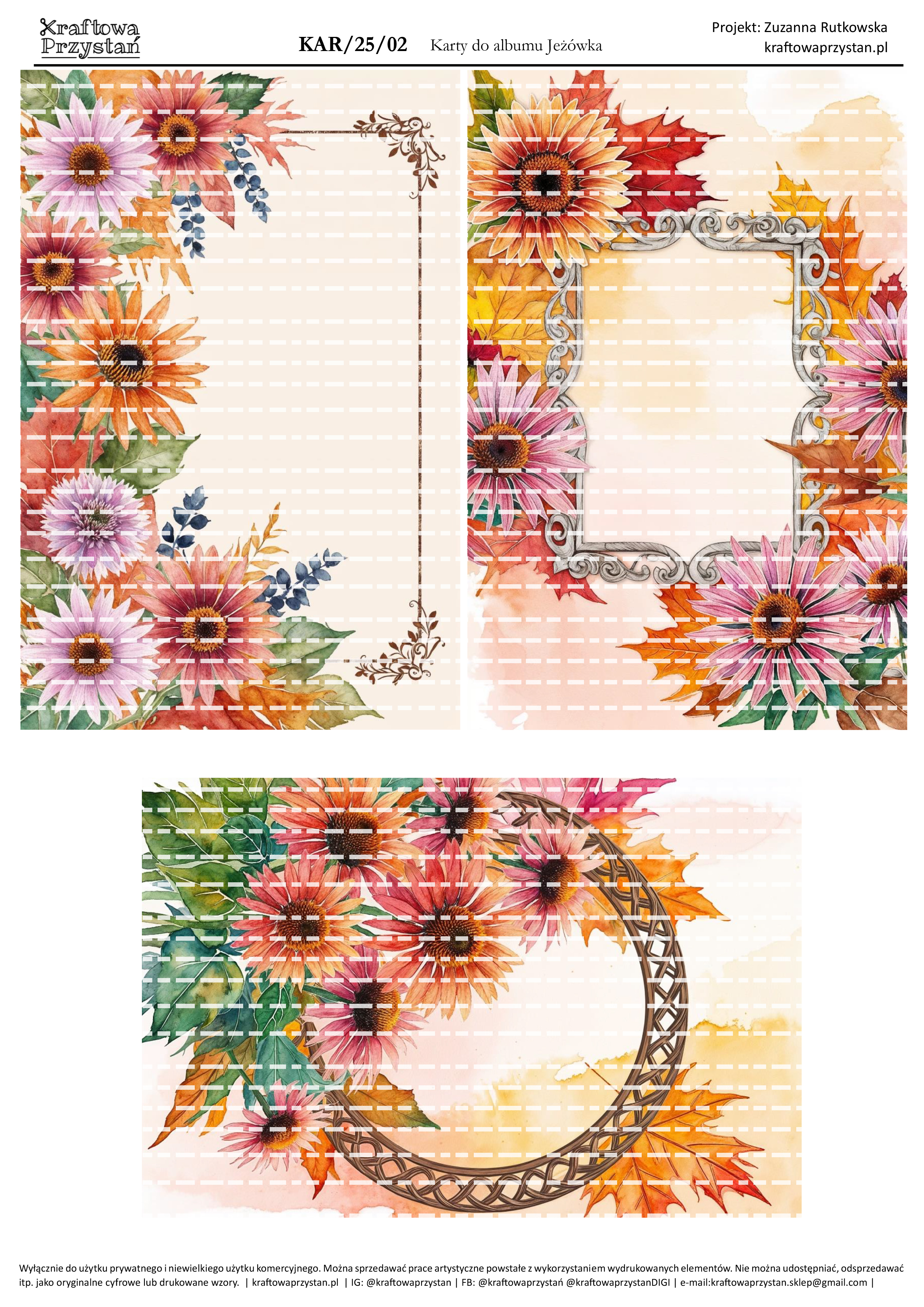 KAR.25.02 - jeżówkowe karty do albumów (10x15cm), do kolekcji Jeżówka