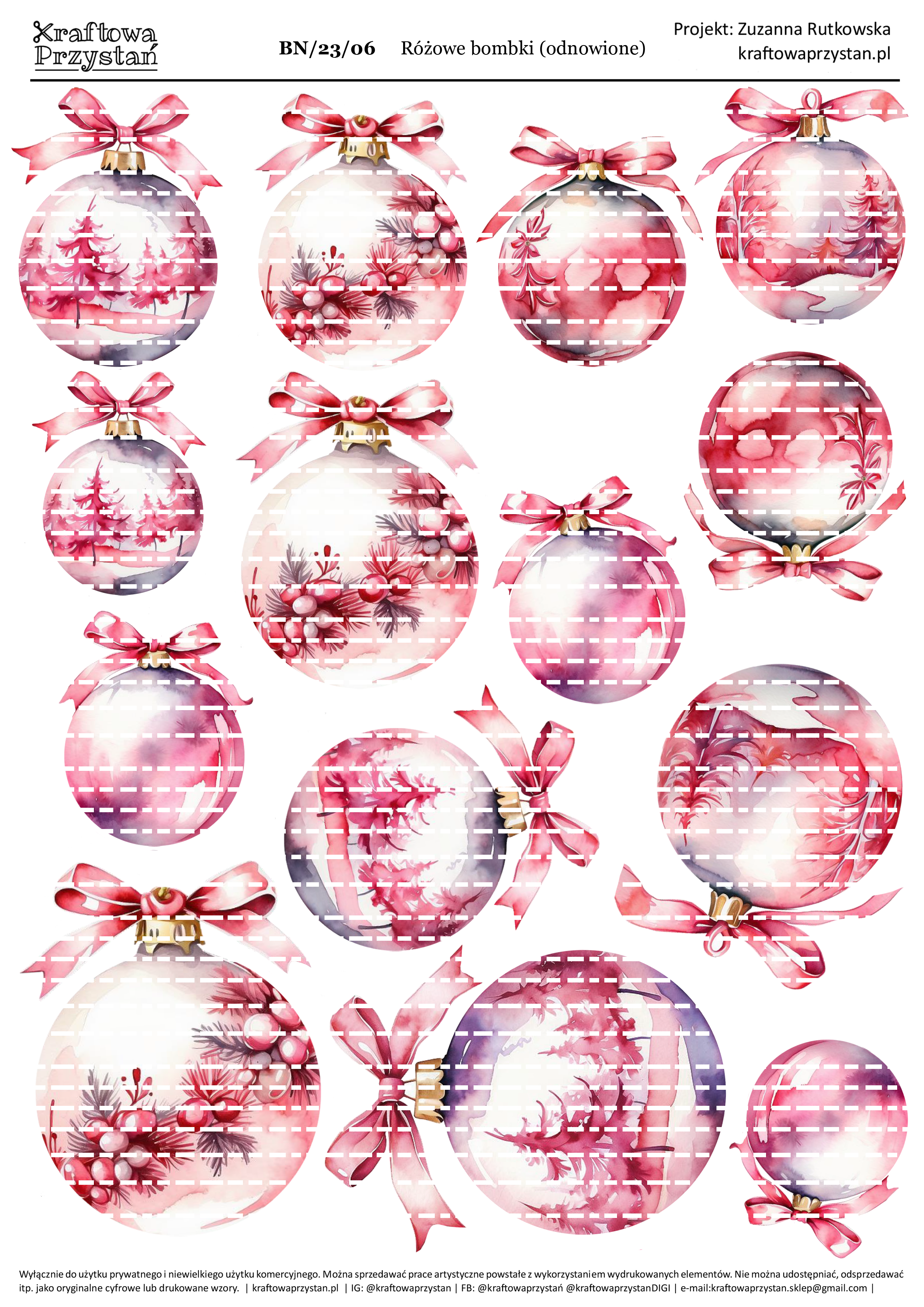 BN.23.06 (odnowione) - różowe bombki świąteczne