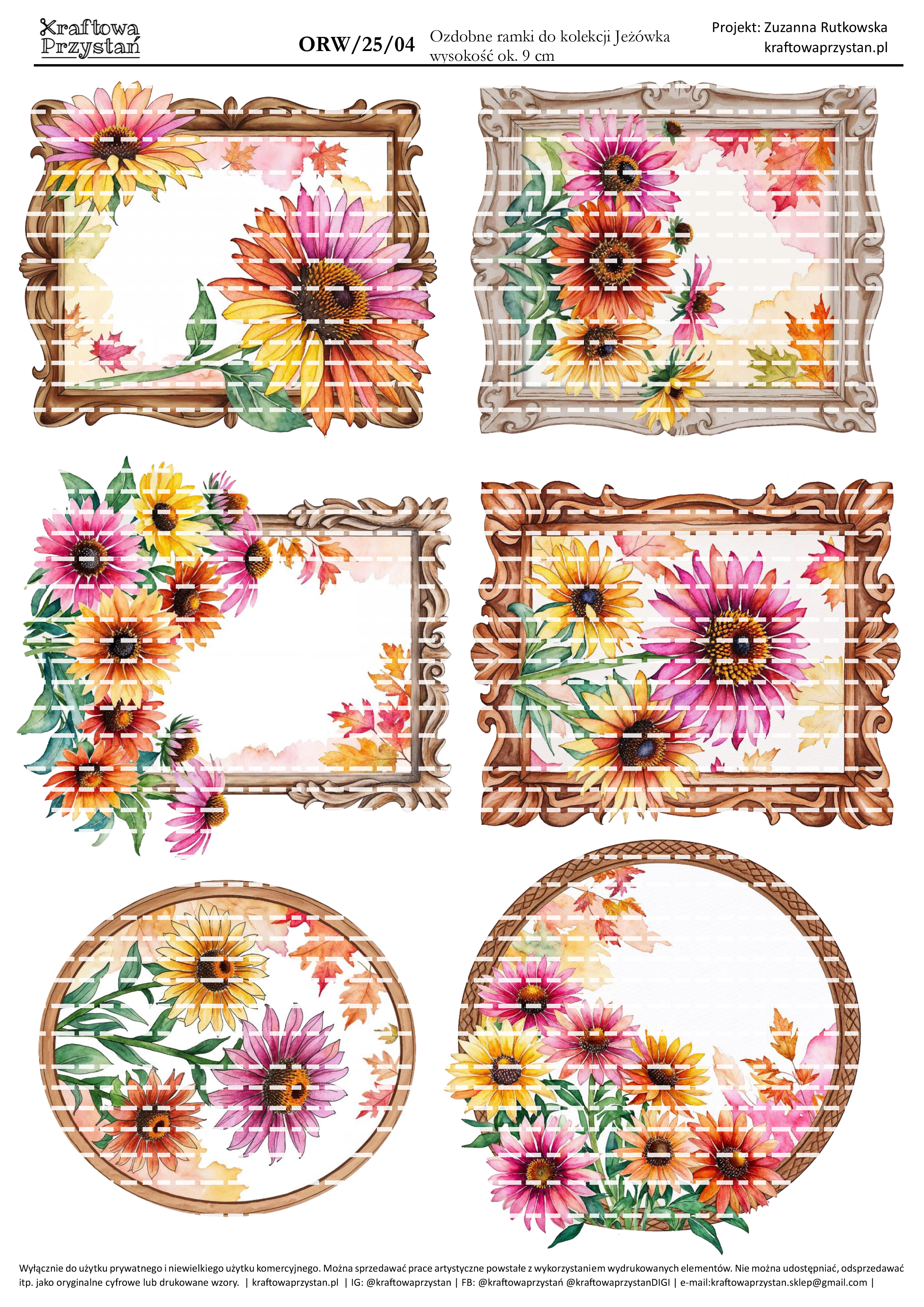 ORW.25.04 - jeżówkowe ramki, dodatek do kolekcji Jeżówka